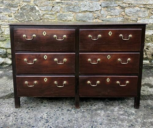 Large Georgian Mahogany Double Chest of Drawers