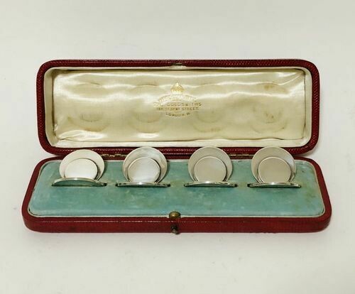 Antique Solid Silver Menu Holders in Box