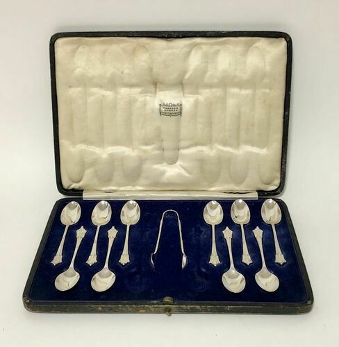 Set of Art Deco Harrods Silver Tea Spoons