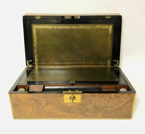 Antique Burr Walnut Writing Slope