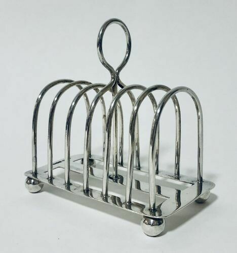 Large Antique Solid Silver Toast Rack
