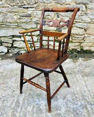 Unusual Antique Wood Turners Windsor Chair
