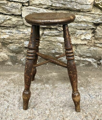 Antique Elm Tavern Stool