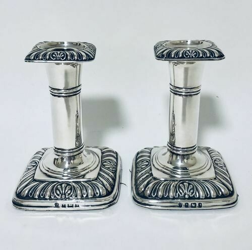 Pair of Victorian Solid Silver Candlesticks