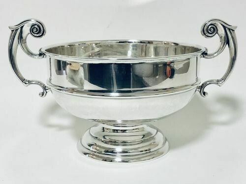 Large Antique Solid Silver Punch Bowl