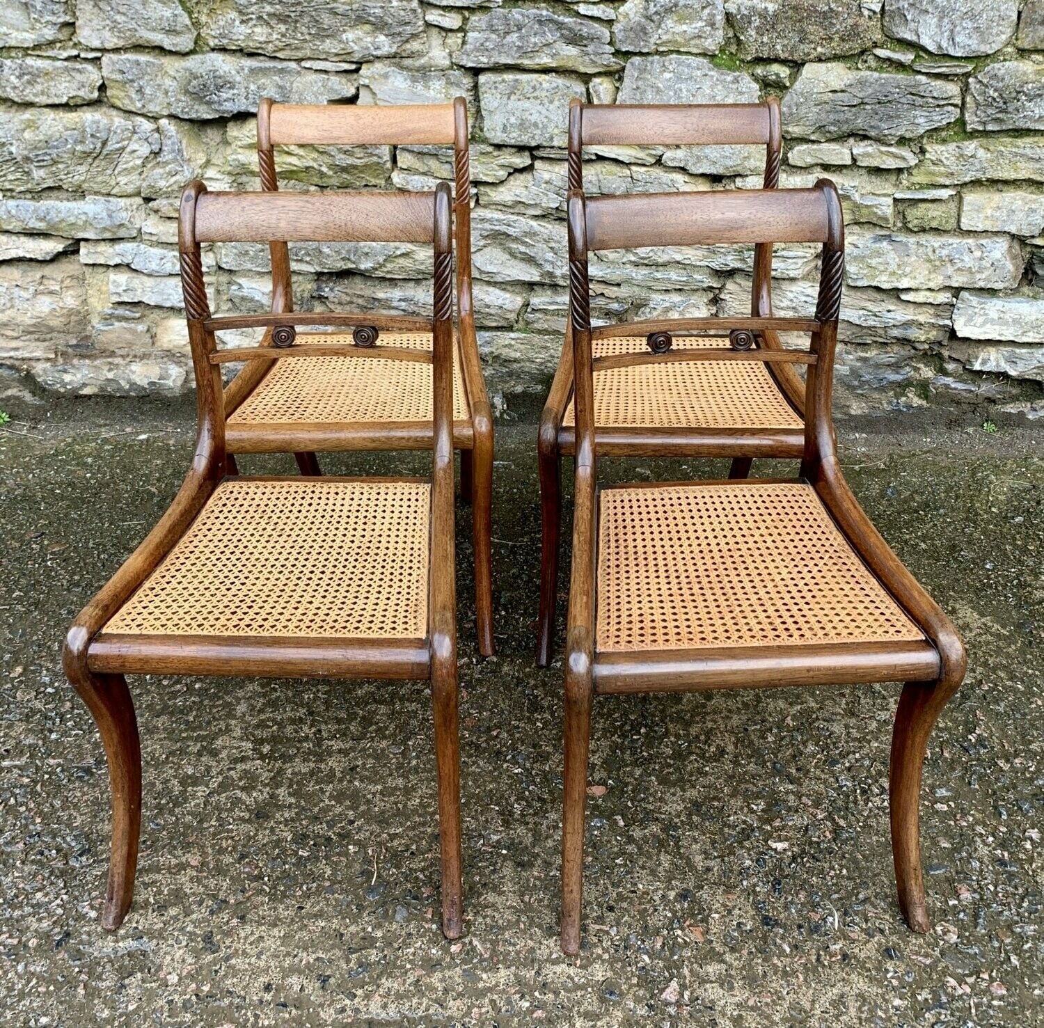 Set of 4 Regency Rosewood Dining Chairs