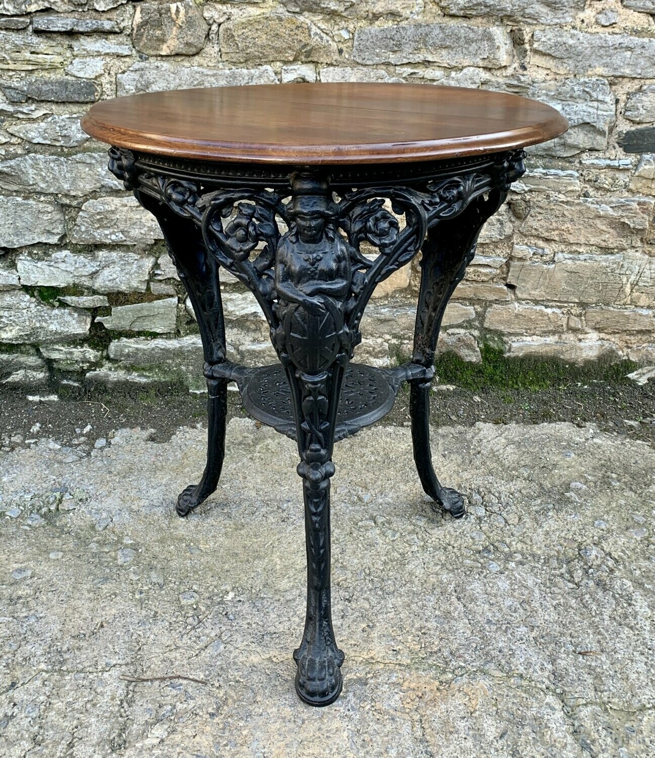 Antique Britannia Cast Iron Pub Table