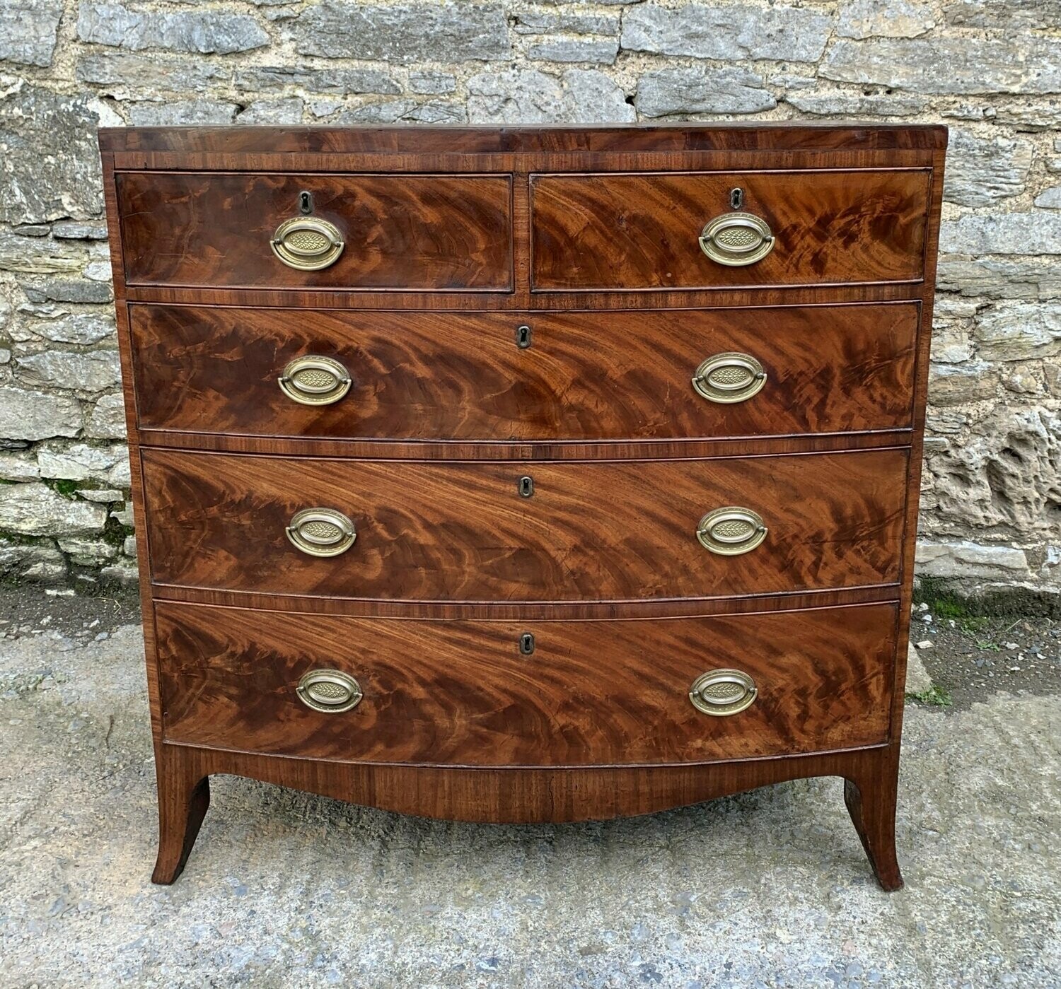 Regency Mahogany Bow Front Chest of Drawers