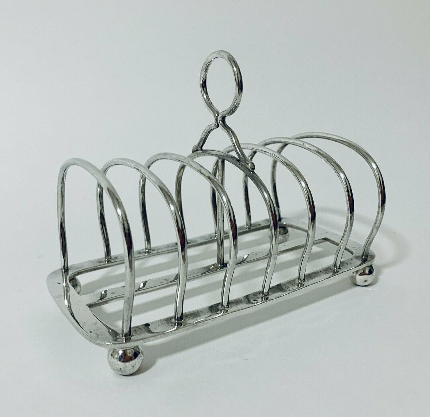 Large Antique Solid Silver Toast Rack