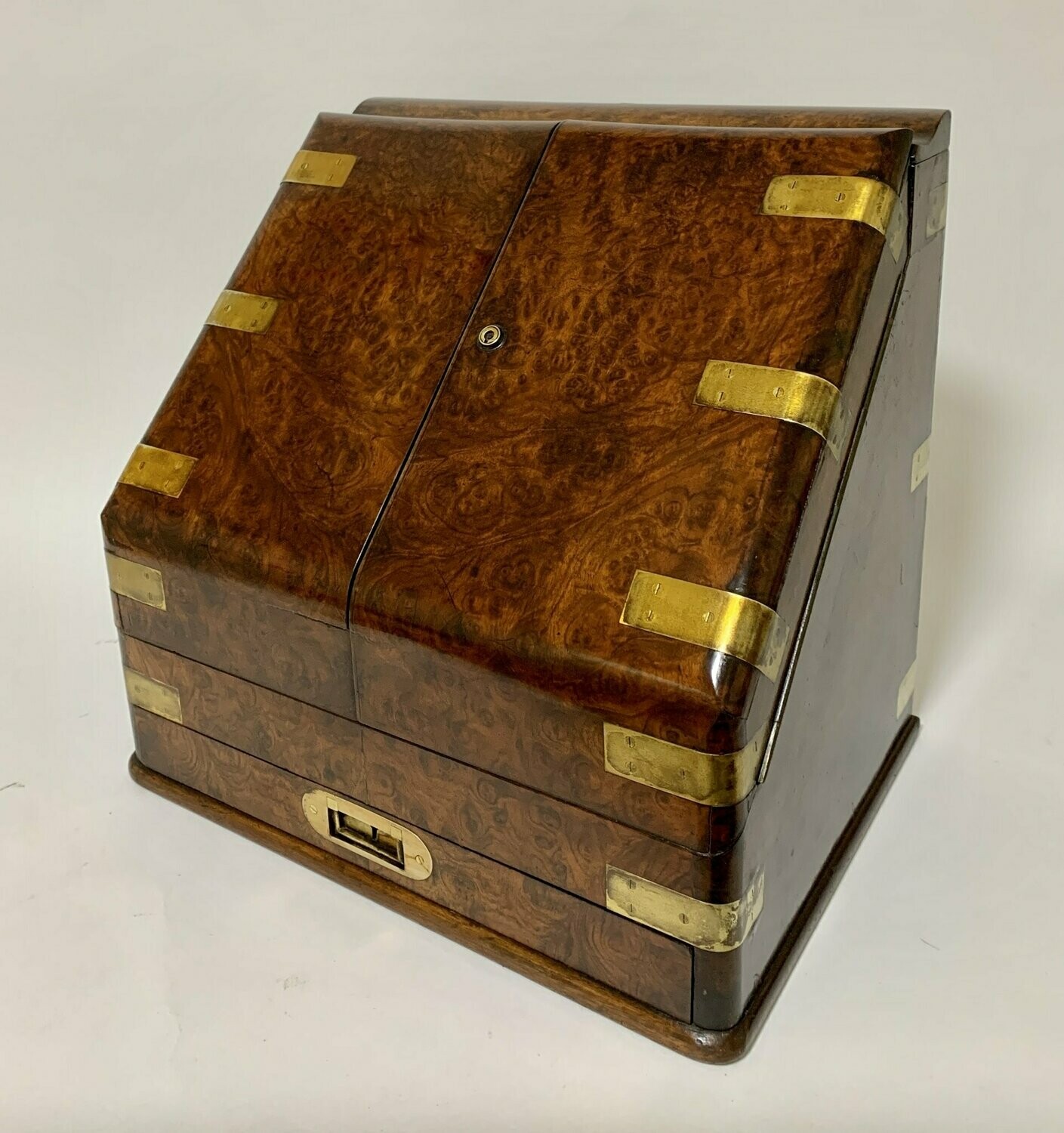 Victorian Burr Walnut Stationery Cabinet