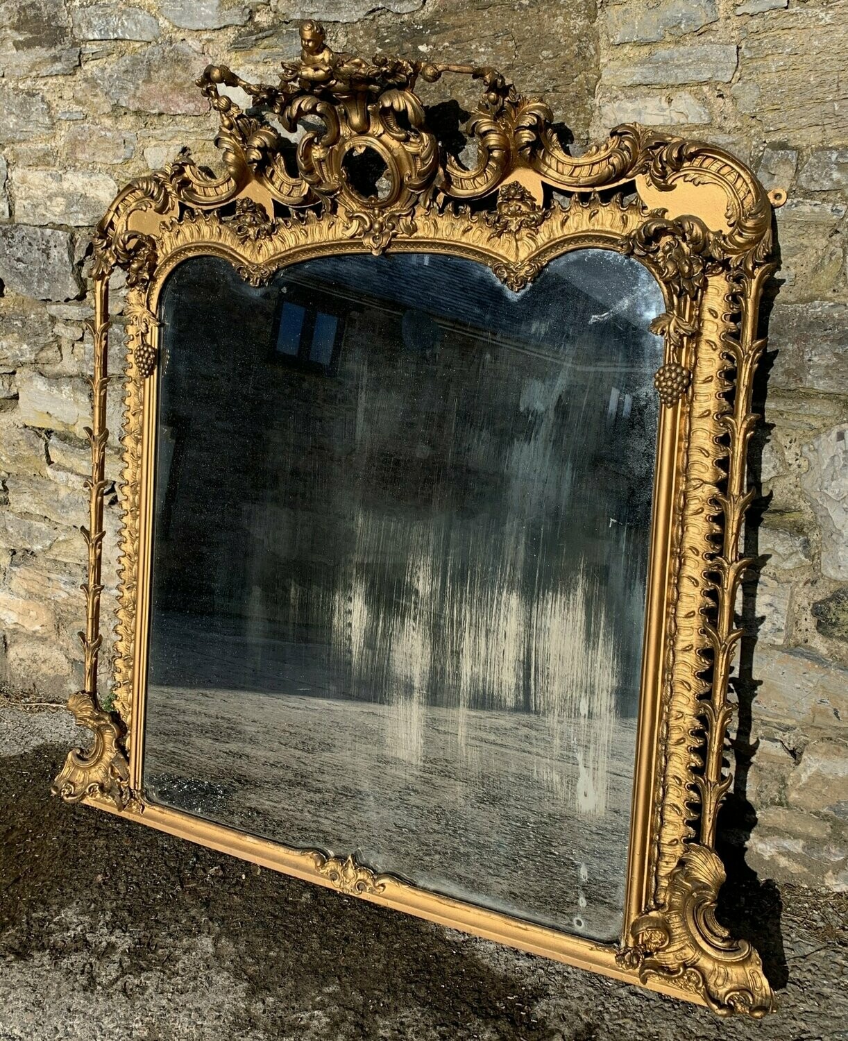 Large Victorian Gilt Overmantel Mirror