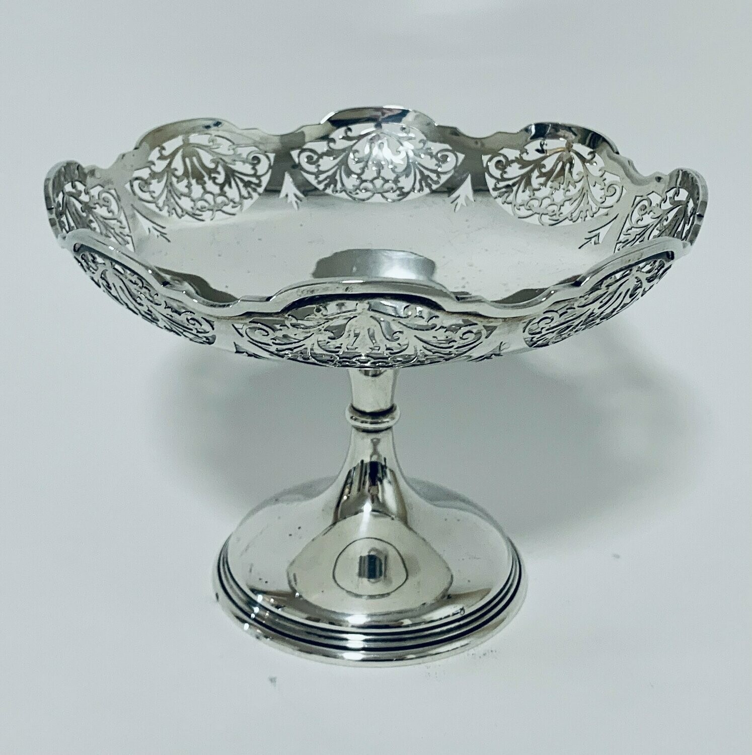 Antique Solid Sterling Silver Comport Tazza