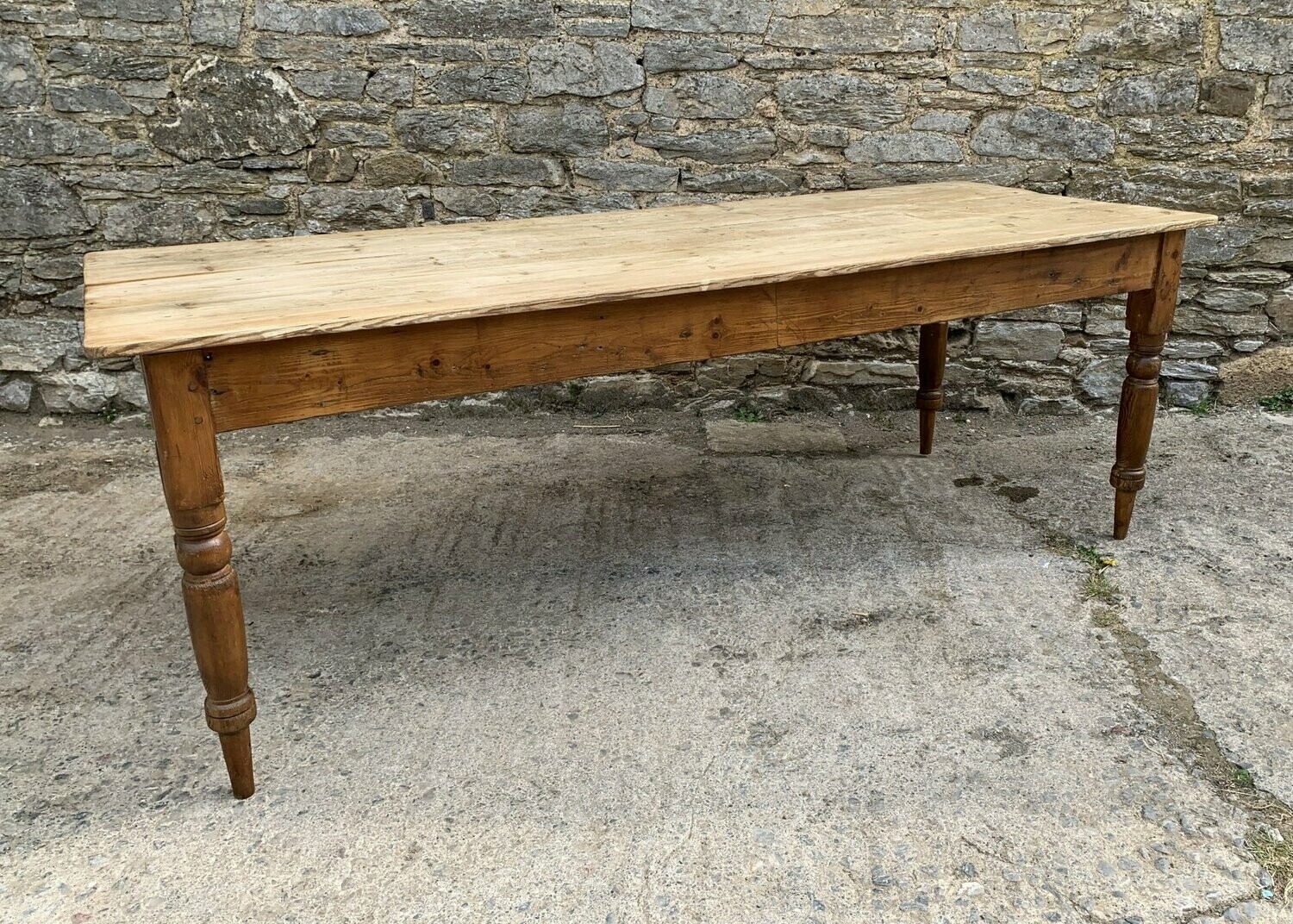 Large Antique Pine Farmhouse Table