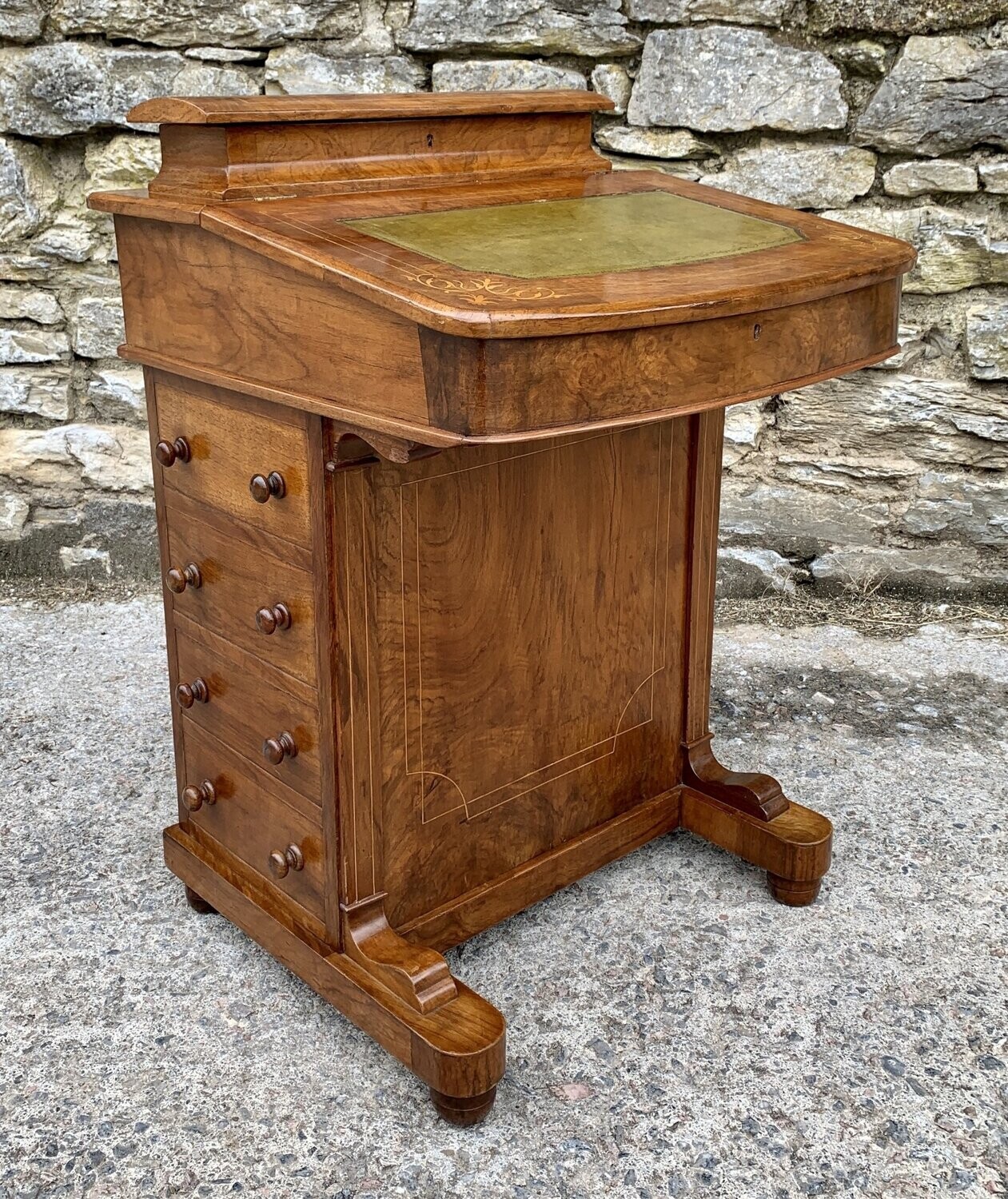 Victorian Burr Walnut Davenport