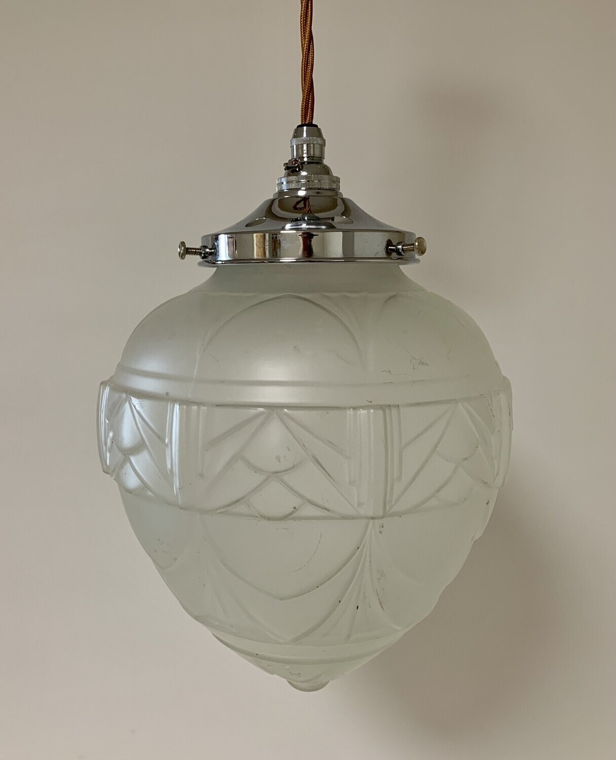 Art Deco Glass Acorn Pendant Light