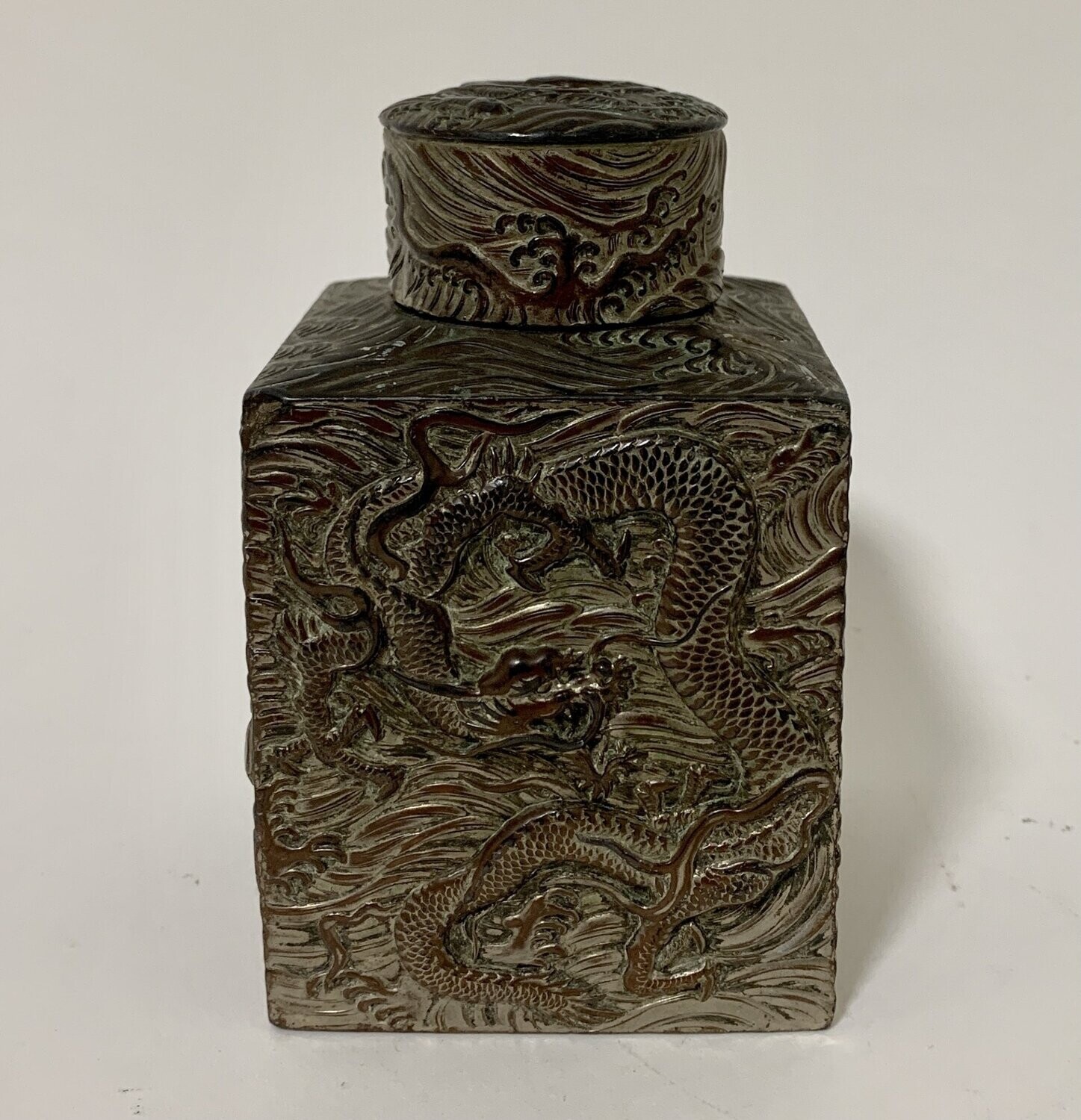 Antique Japanese Dragon Tea Caddy