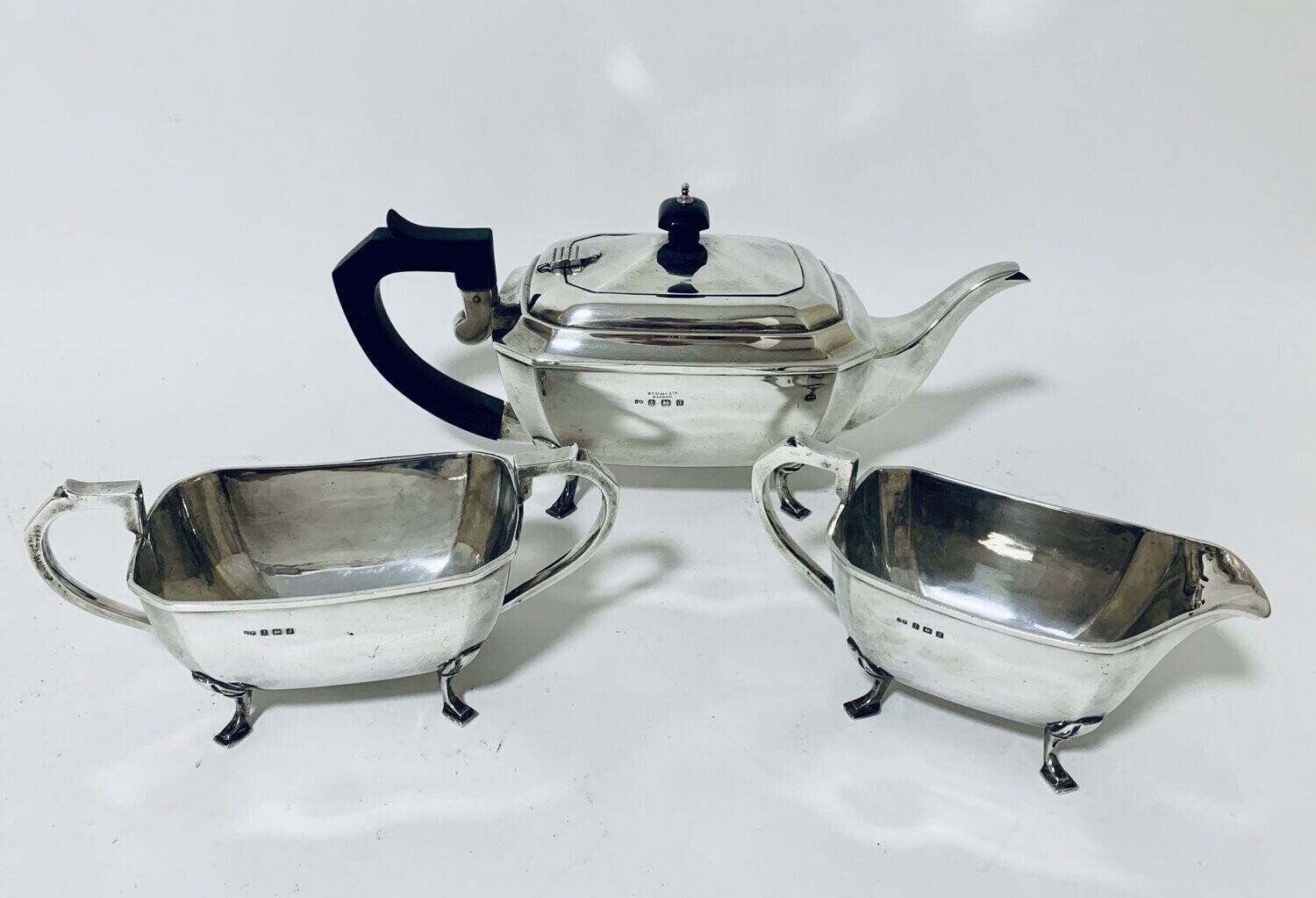 Antique Solid Silver Three Part Tea Service