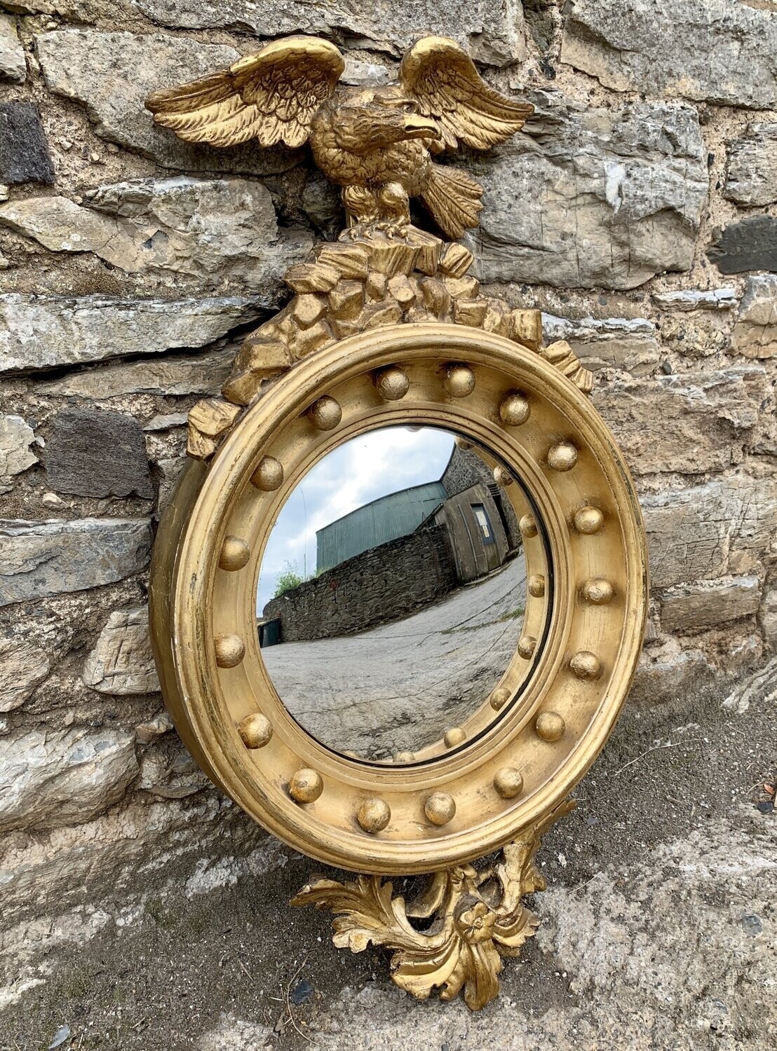Regency Gilt Convex Mirror