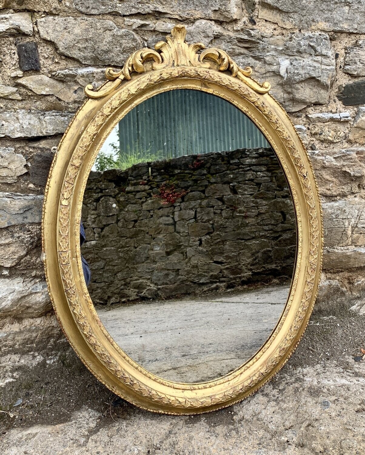 Victorian Gilt Oval Wall Mirror