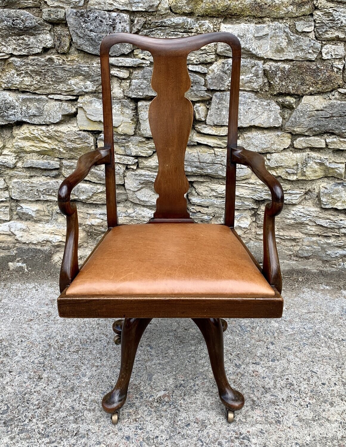Antique Mahogany Swivel Desk Chair