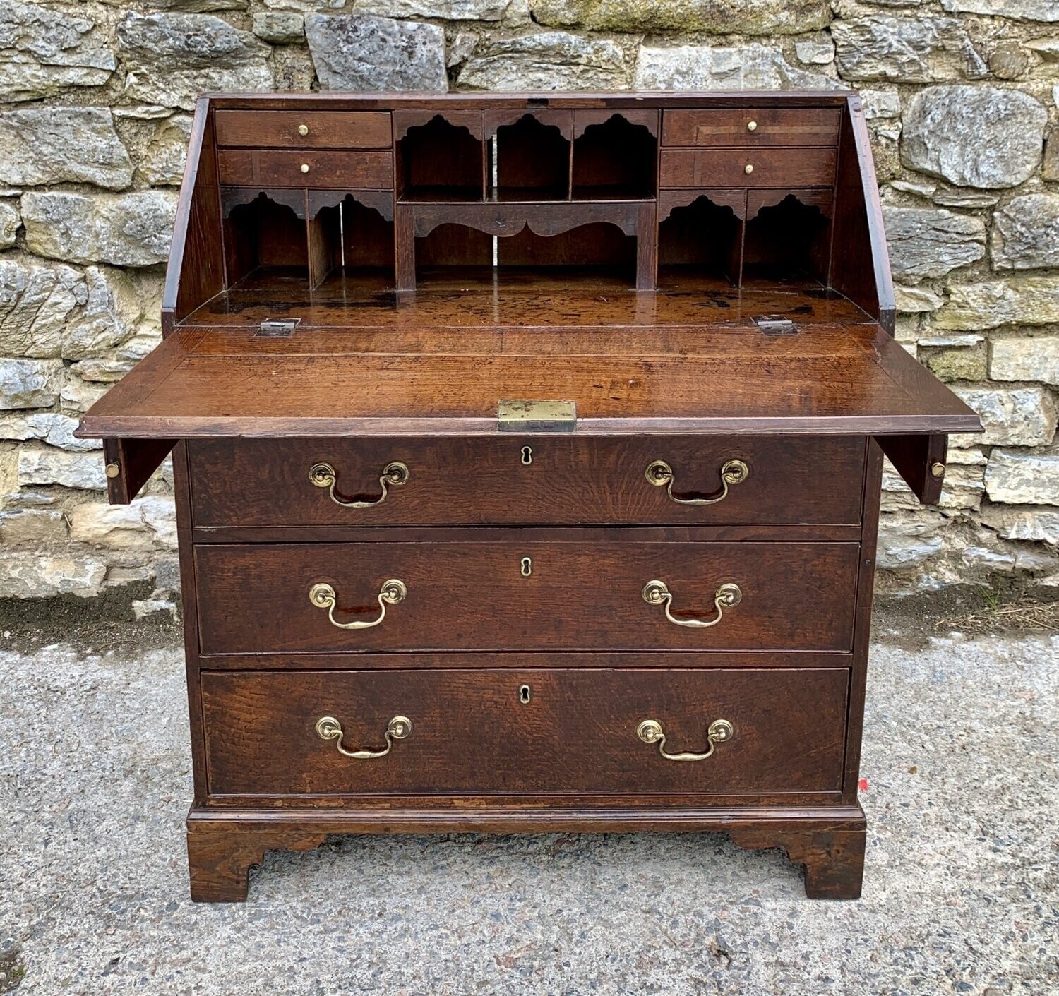 Small Georgian Country Oak Bureau