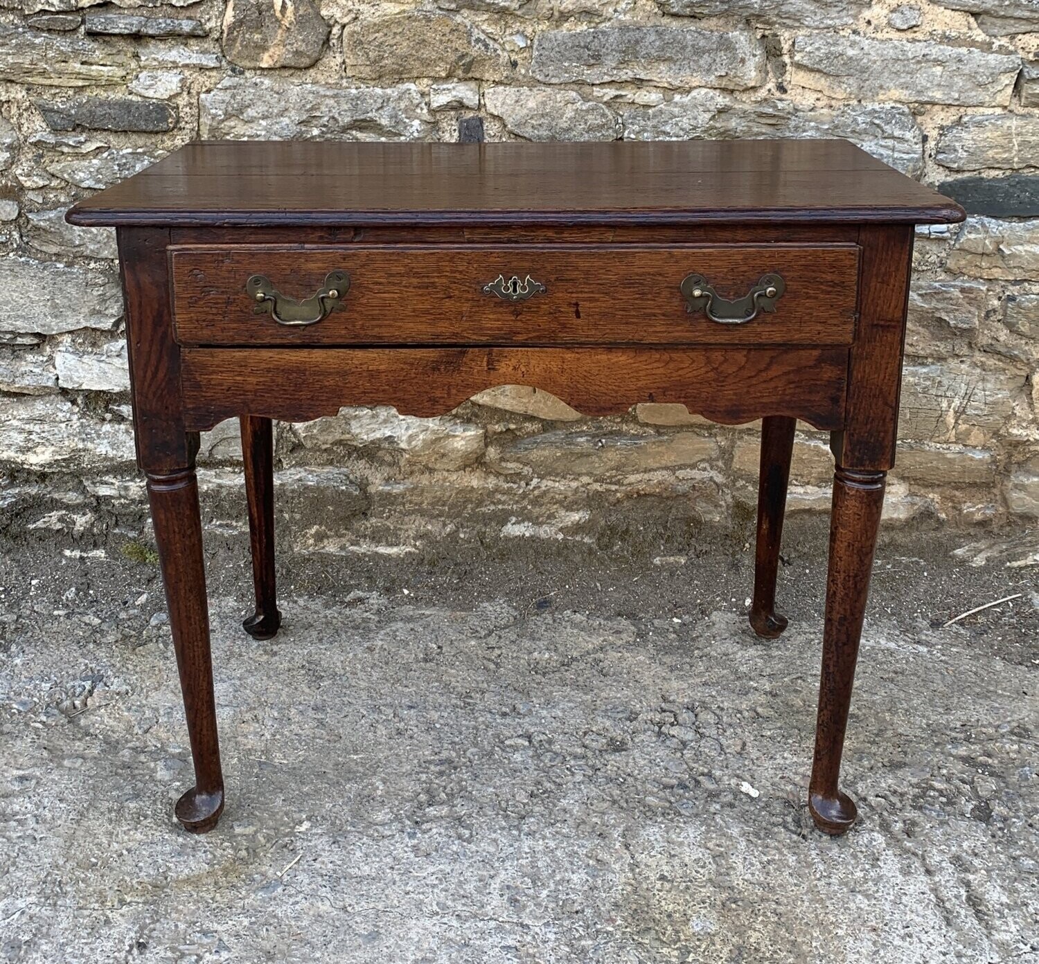 18th Century Oak Pad Foot Lowboy