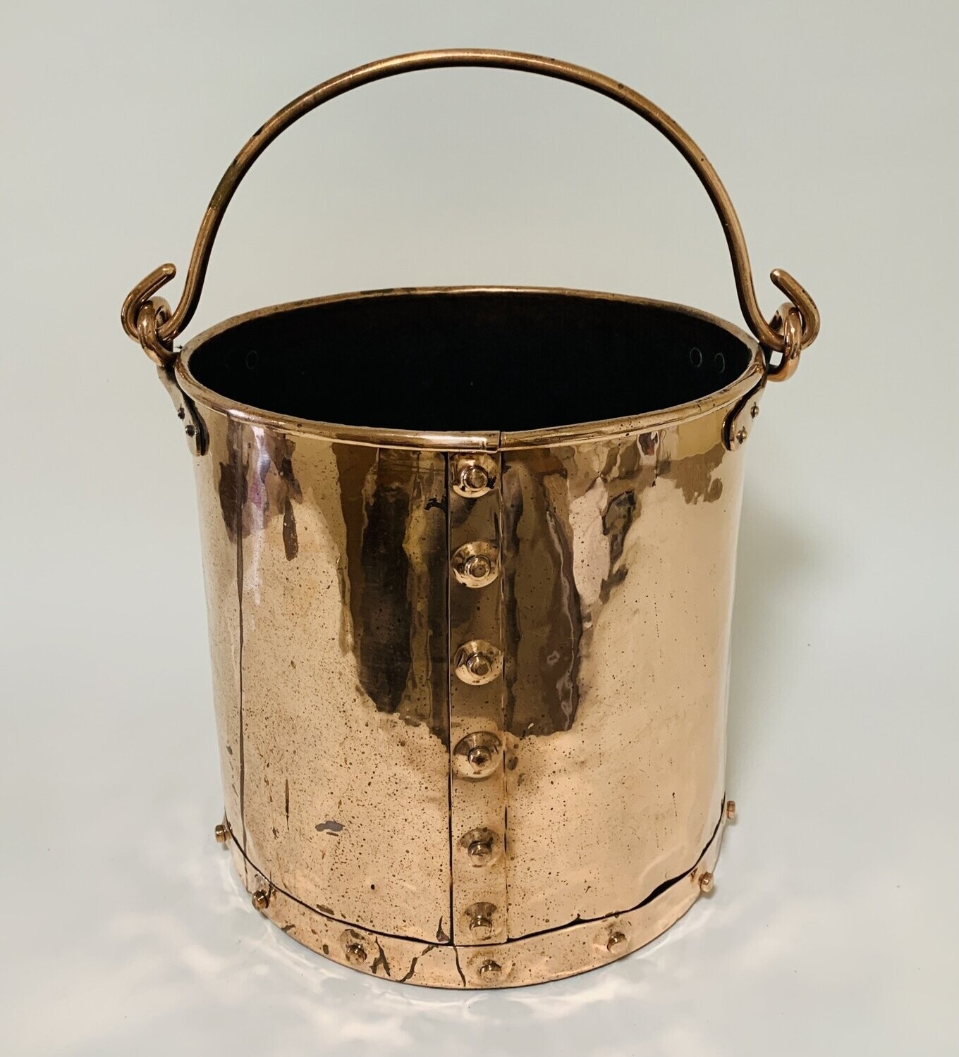 Antique Riveted Copper Bucket