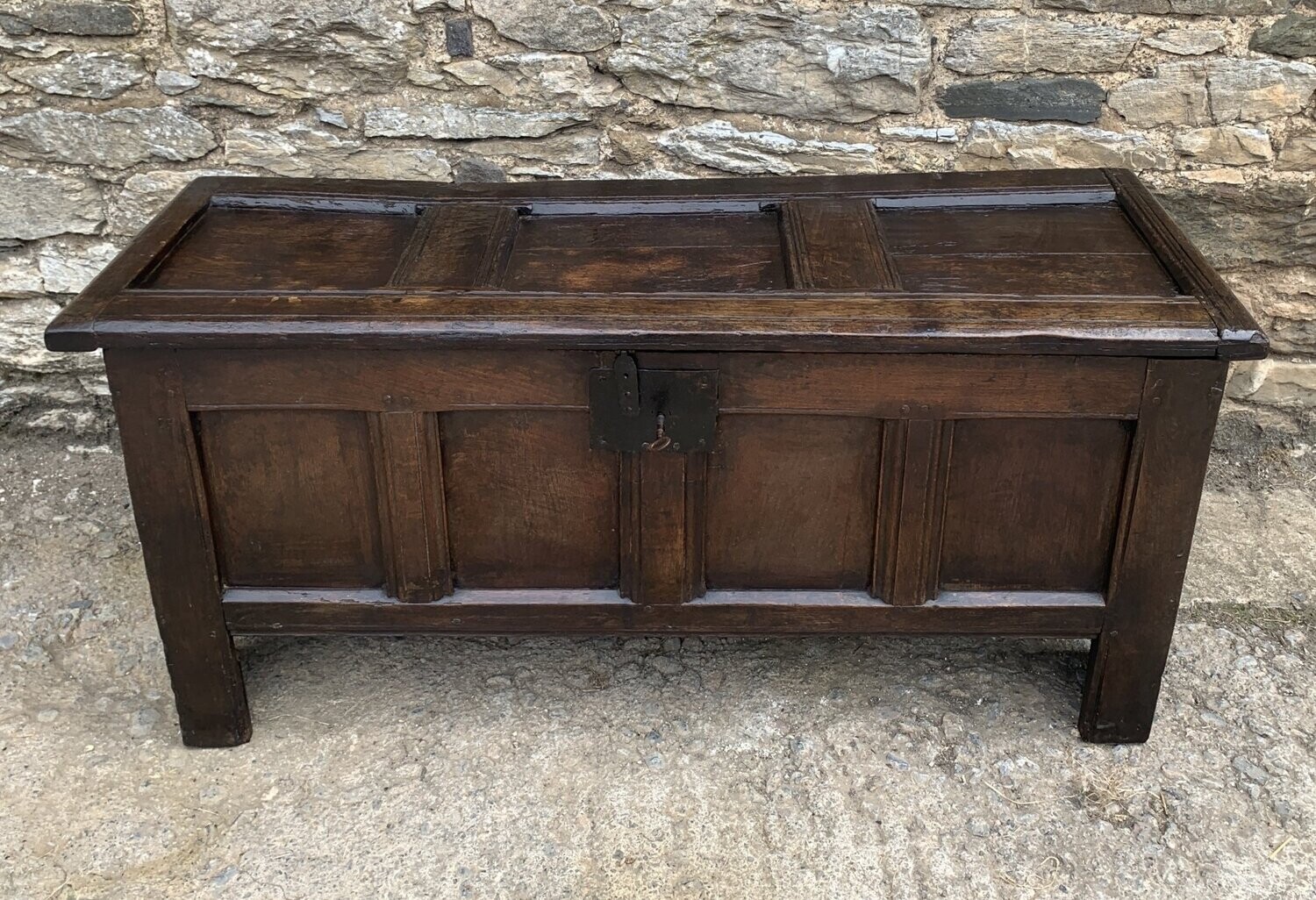 Early 18th Century Oak Panelled Coffer