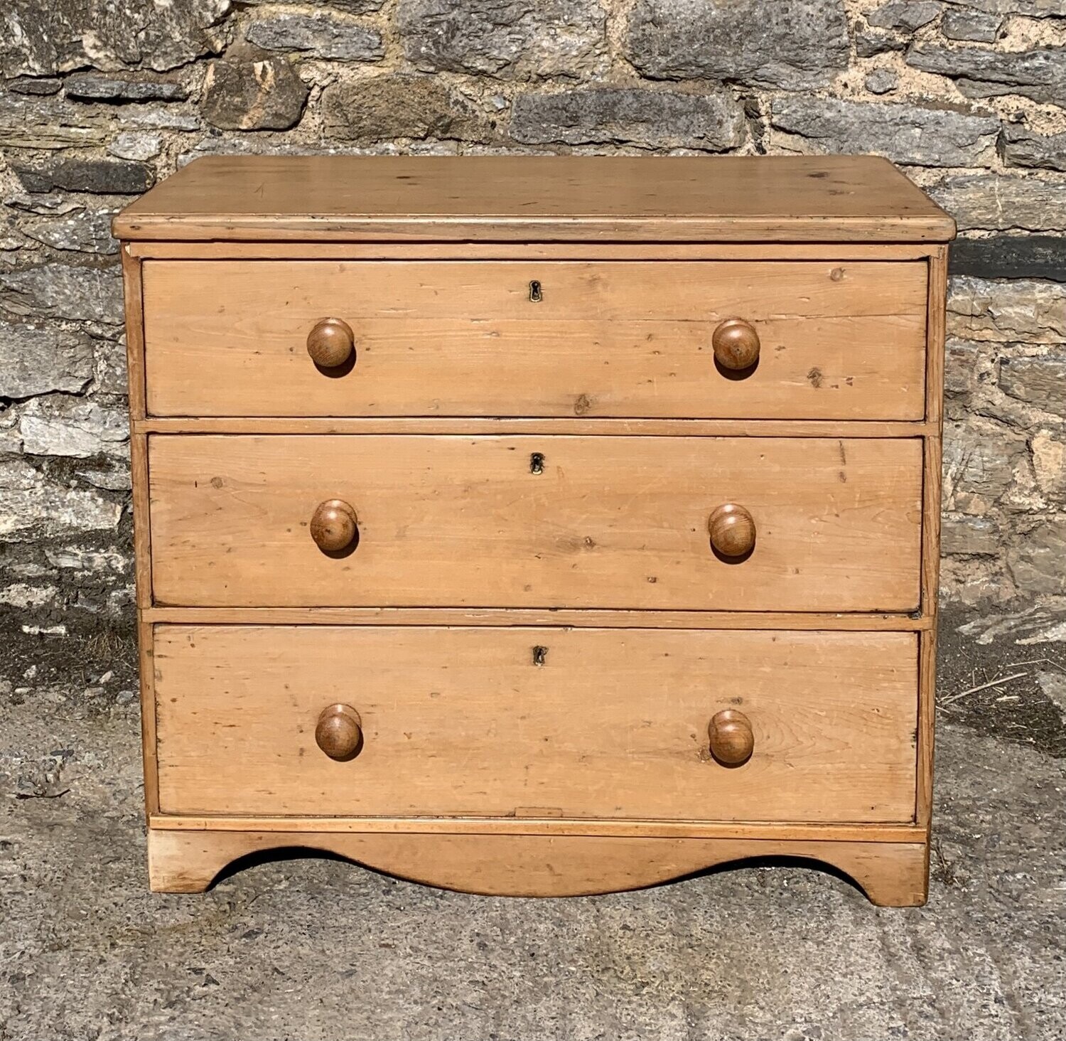 Small Victorian Stripped Pine Chest of Drawers