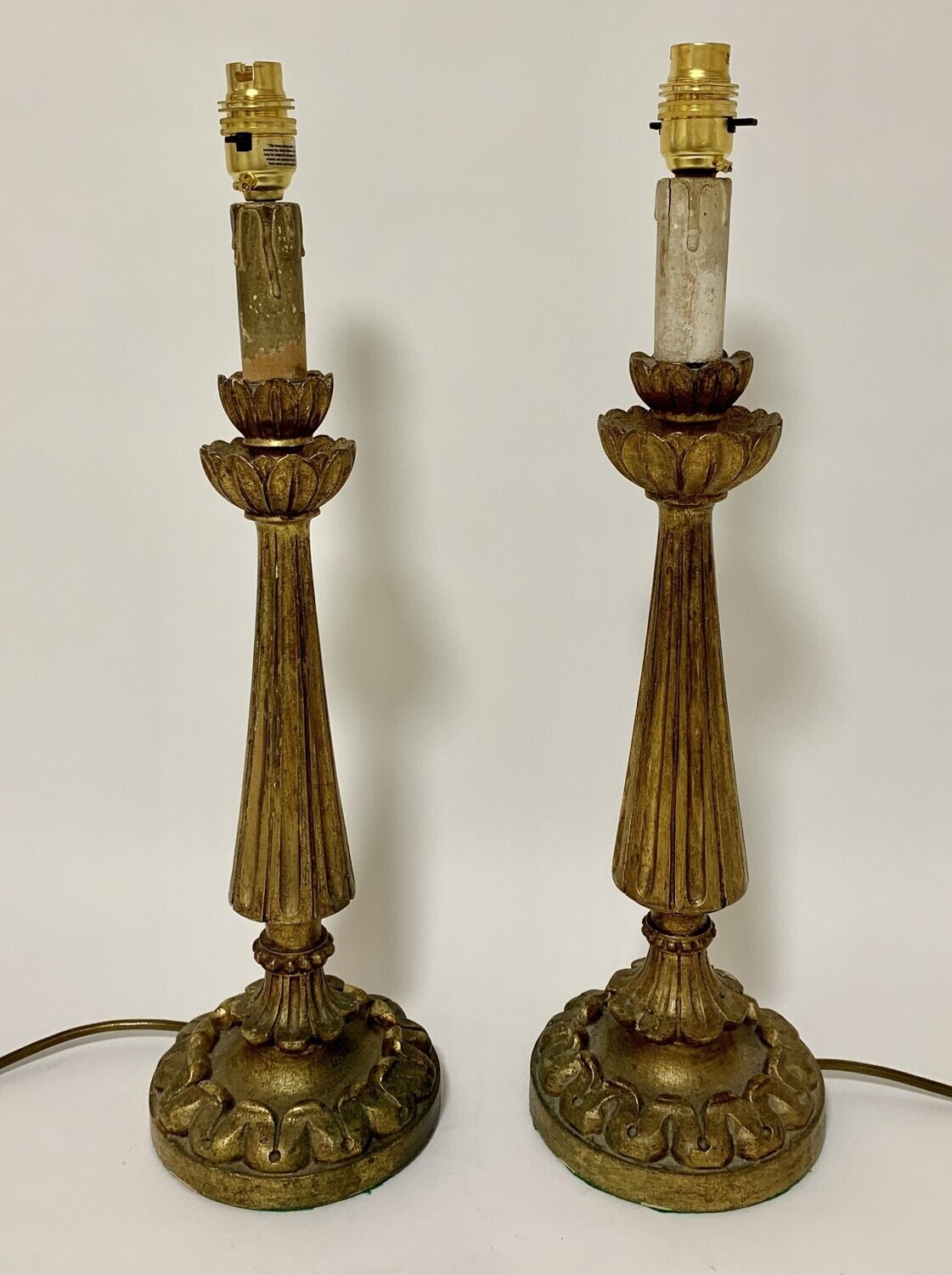 Pair of Antique Gilt Table Lamps