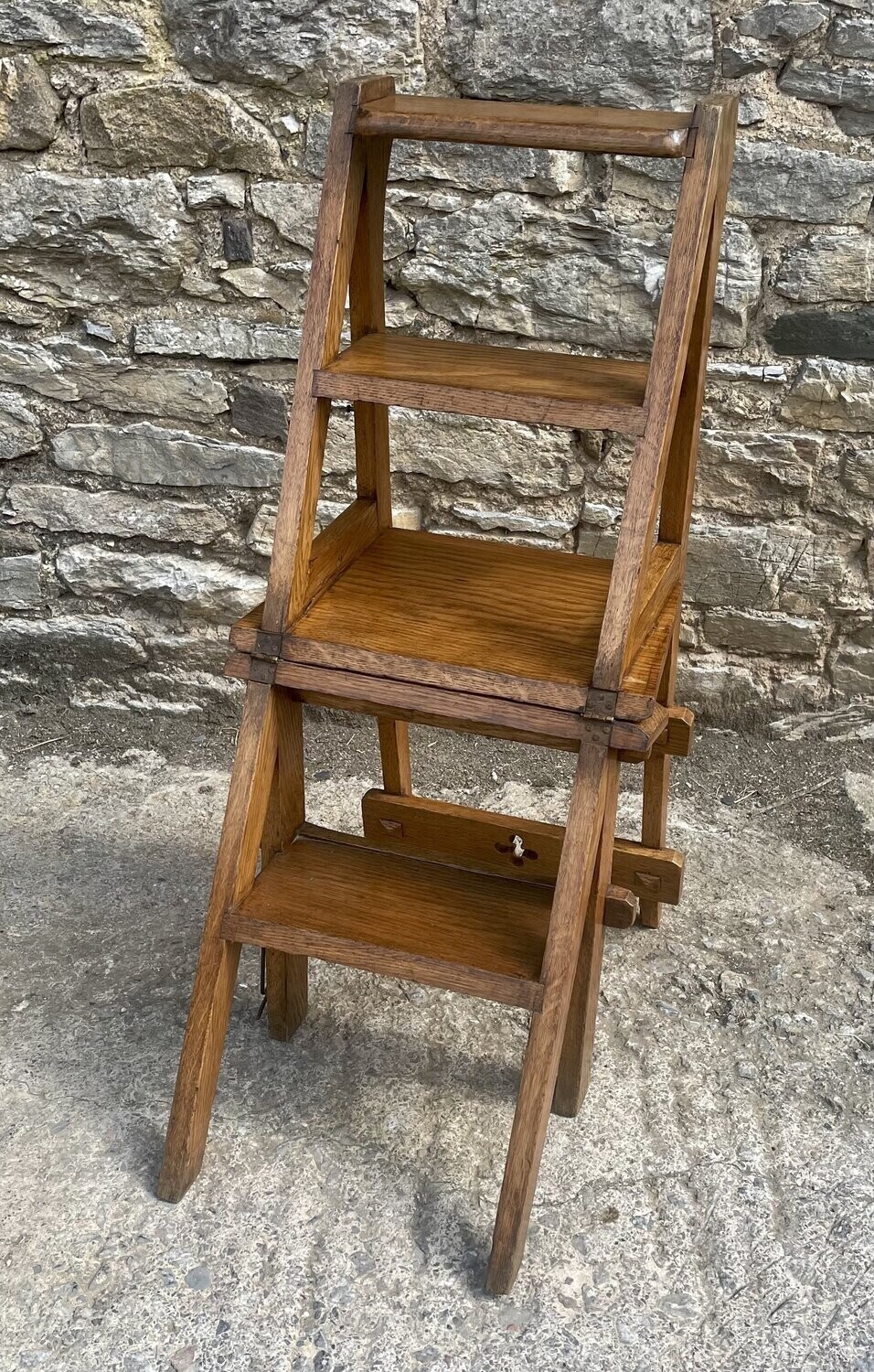 Victorian Oak Metamorphic Library Steps