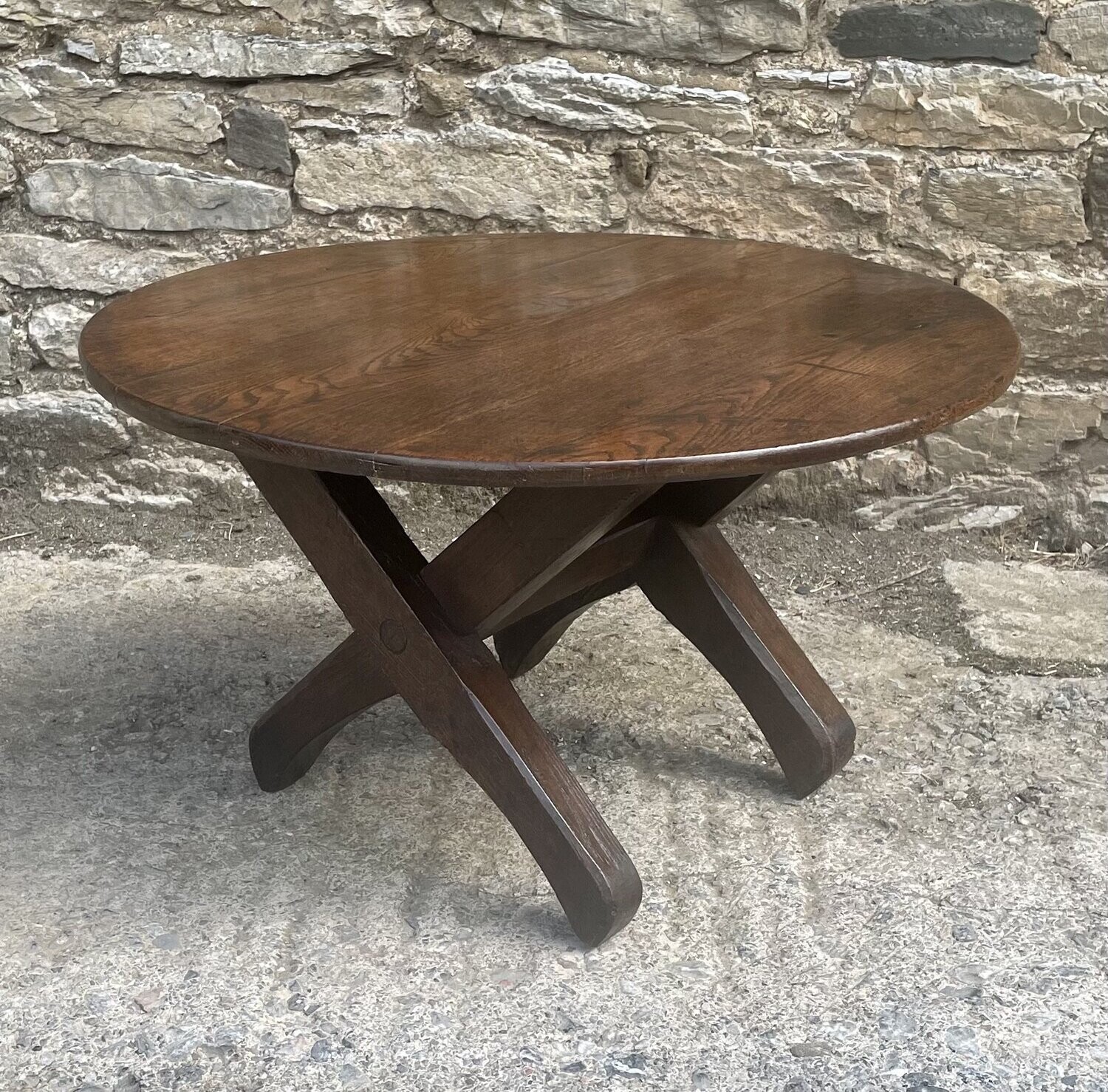 Oak Coffee Table on X Frame Base