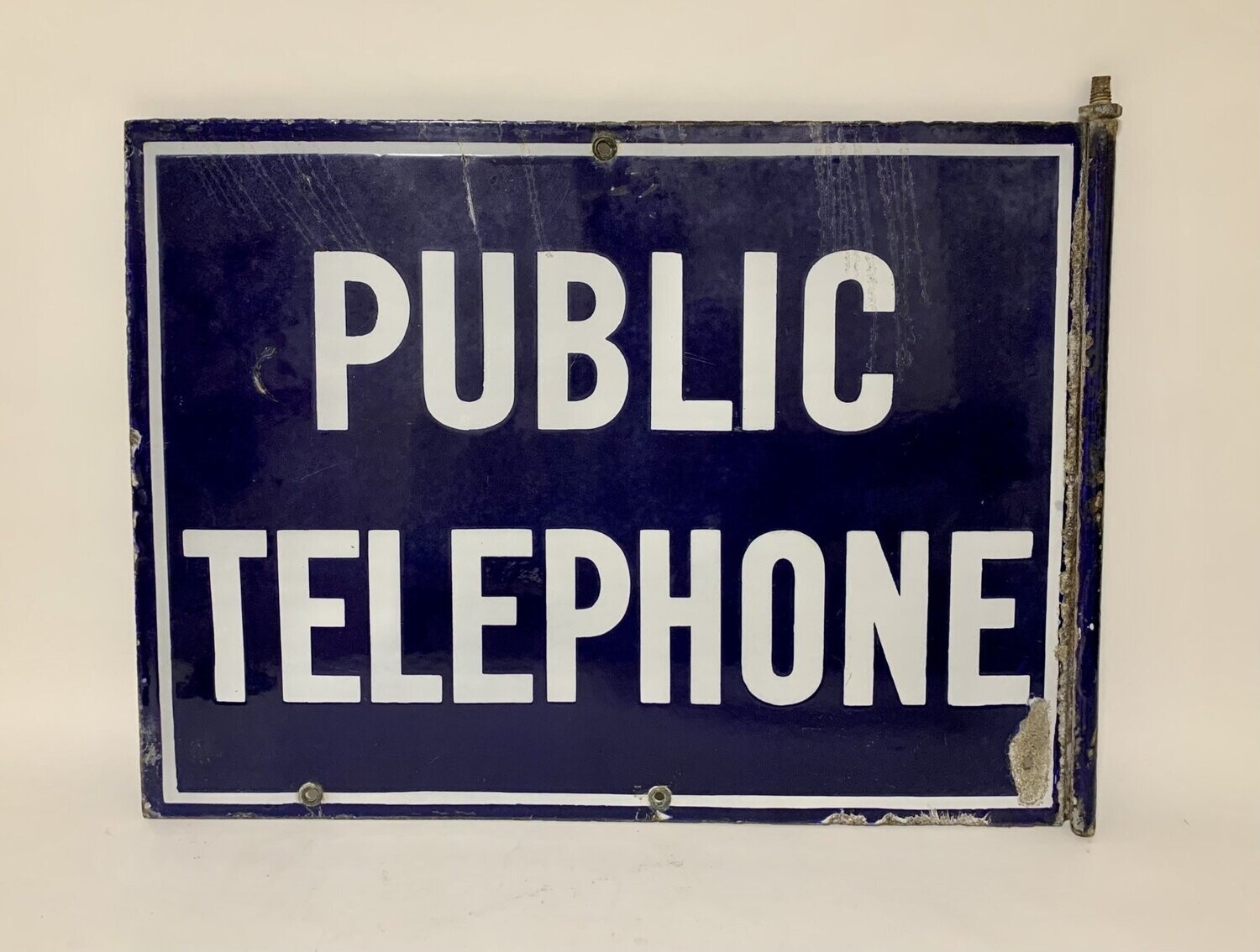 Public Telephone Enamel Sign