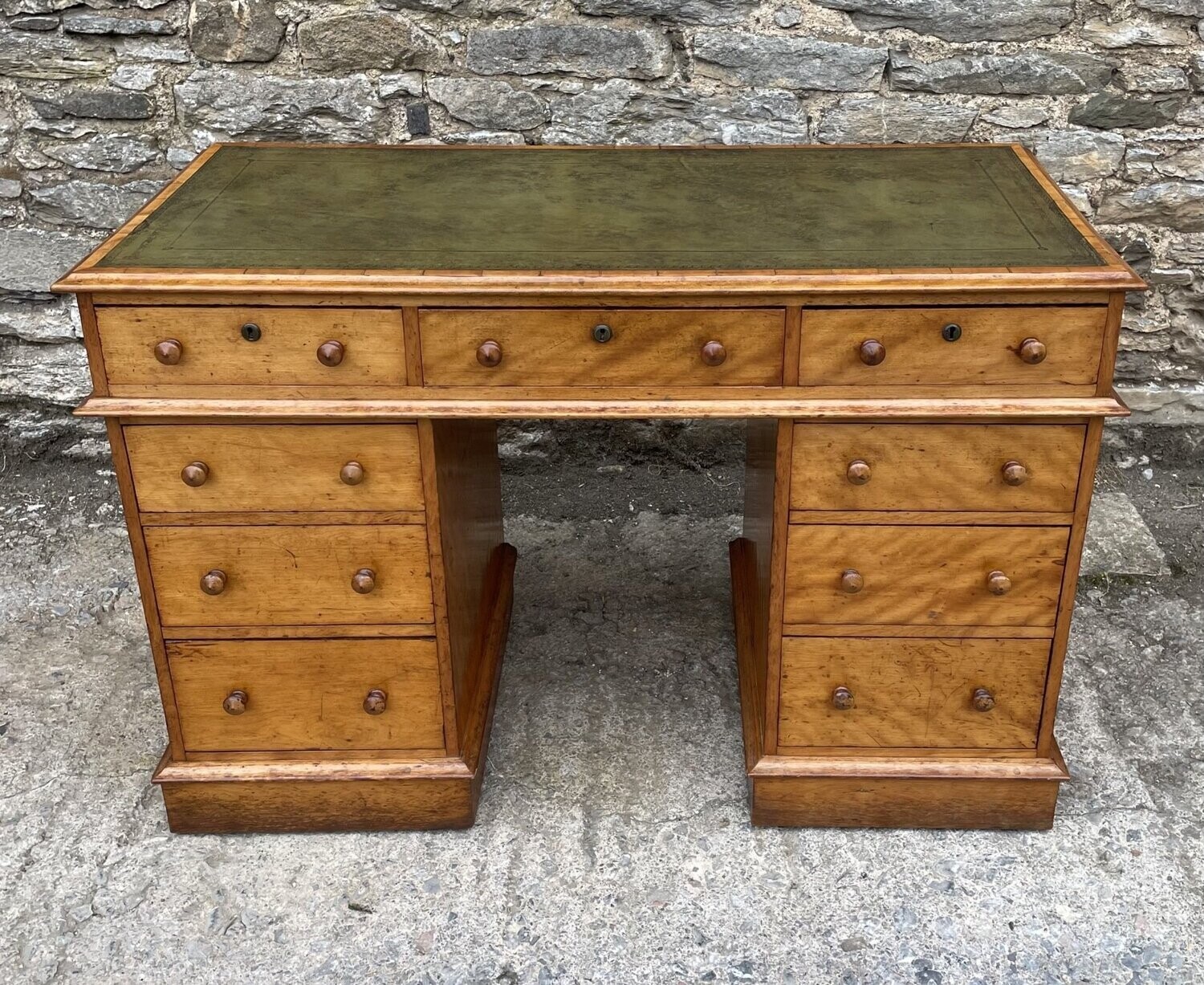 Victorian Satinwood Desk by William Anstell