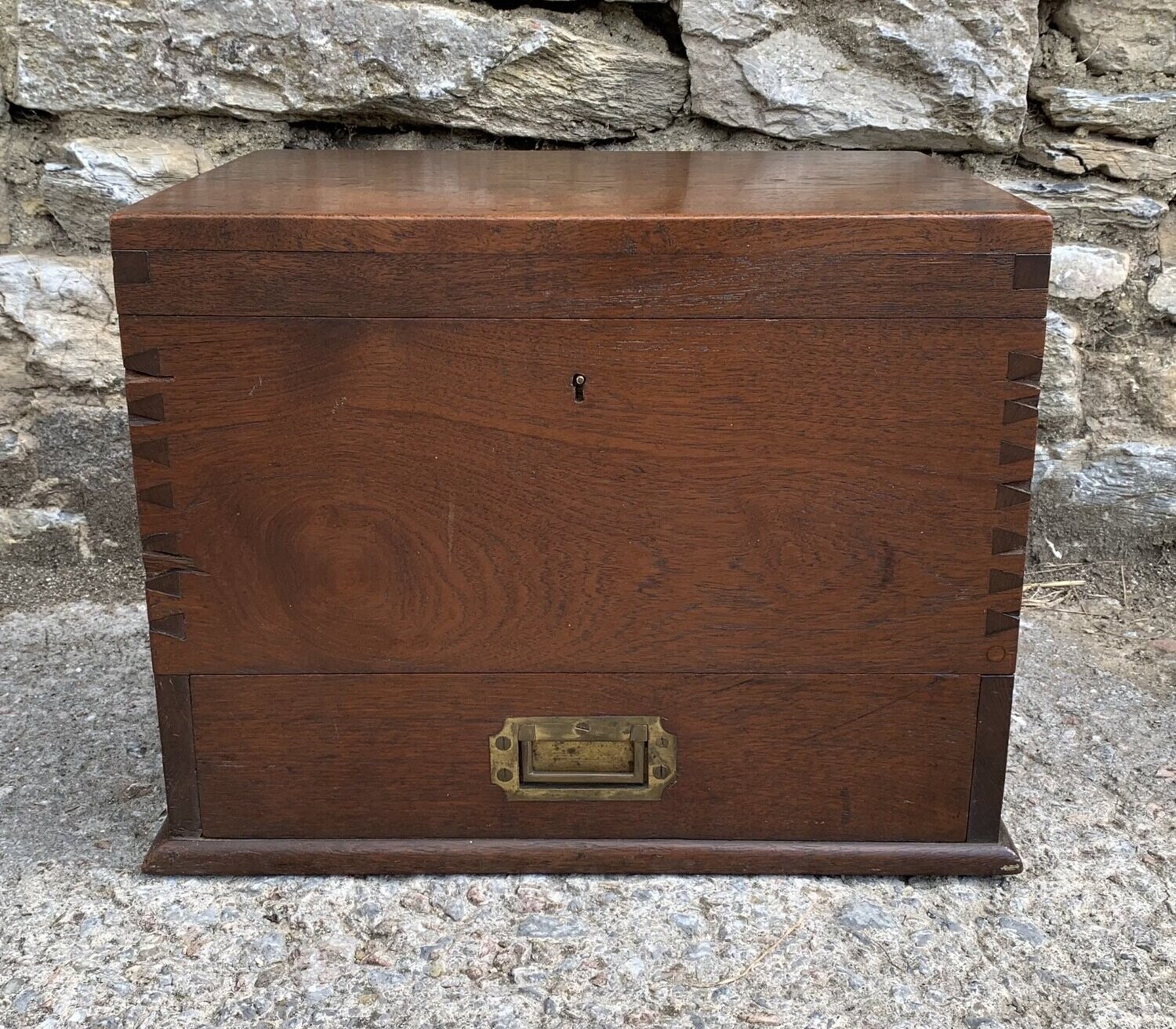 Antique Teak Military Document Box