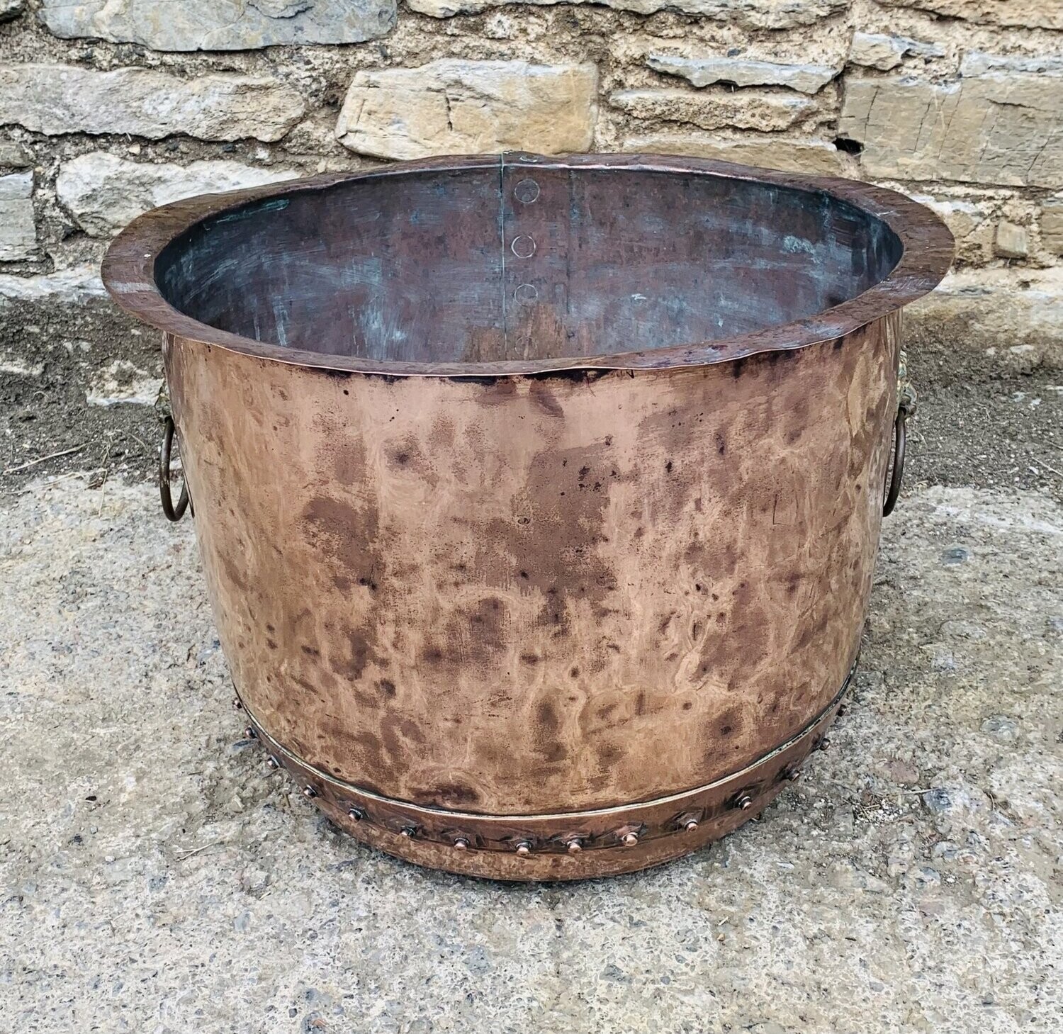 Large Riveted Copper Pot