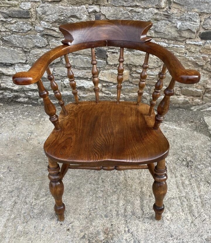 Antique Elm Captains Chair