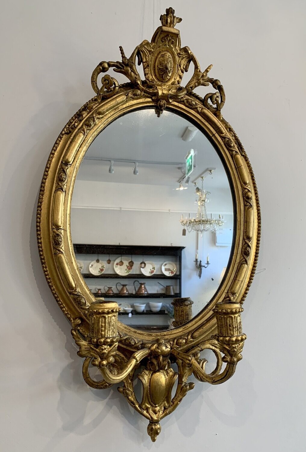 Victorian Gilt Girandole Mirror