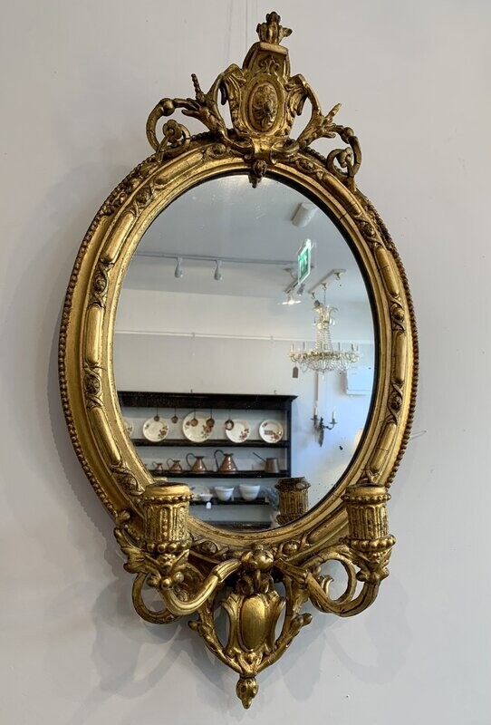 Victorian Gilt Girandole Mirror
