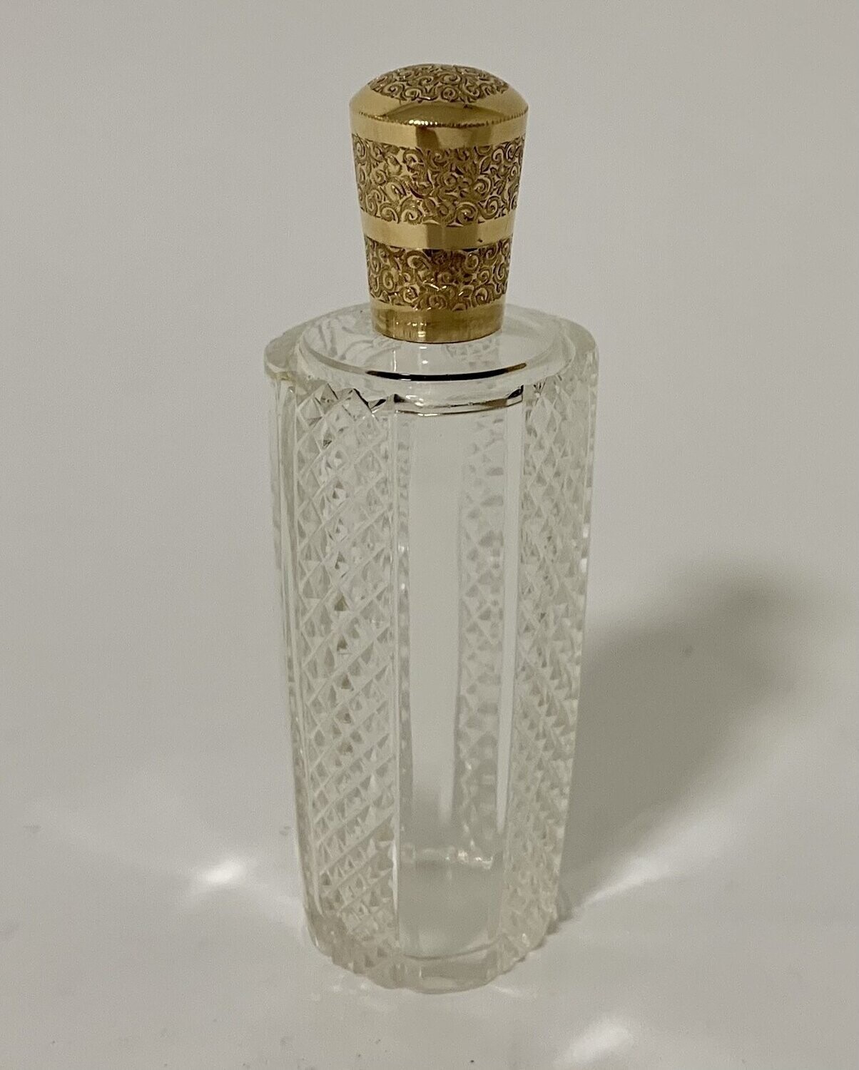 Antique Dutch Scent Bottle with 14K Gold Top