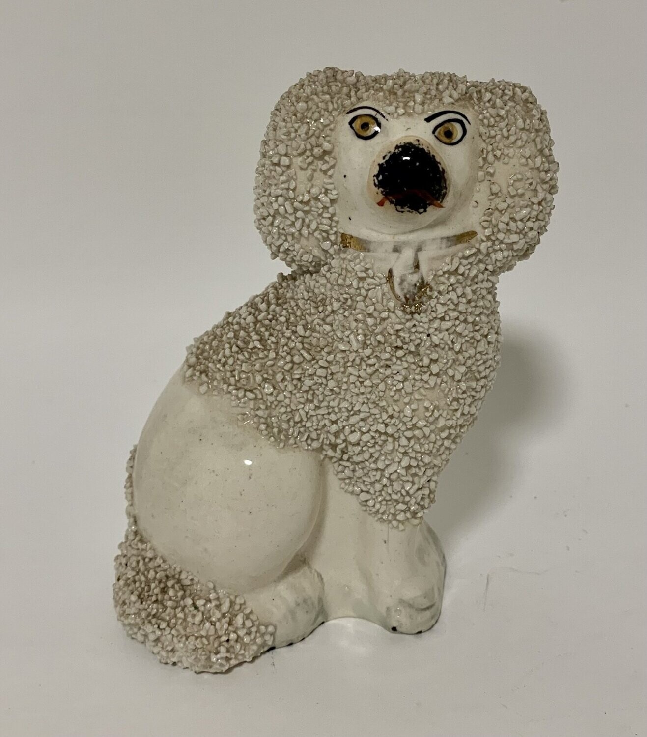 Antique Staffordshire Seated Poodle