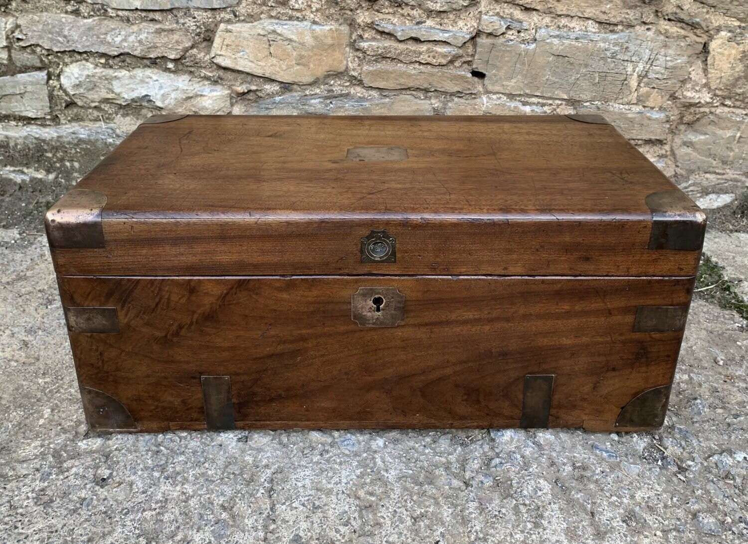 Antique Military Camphor Wood Trunk