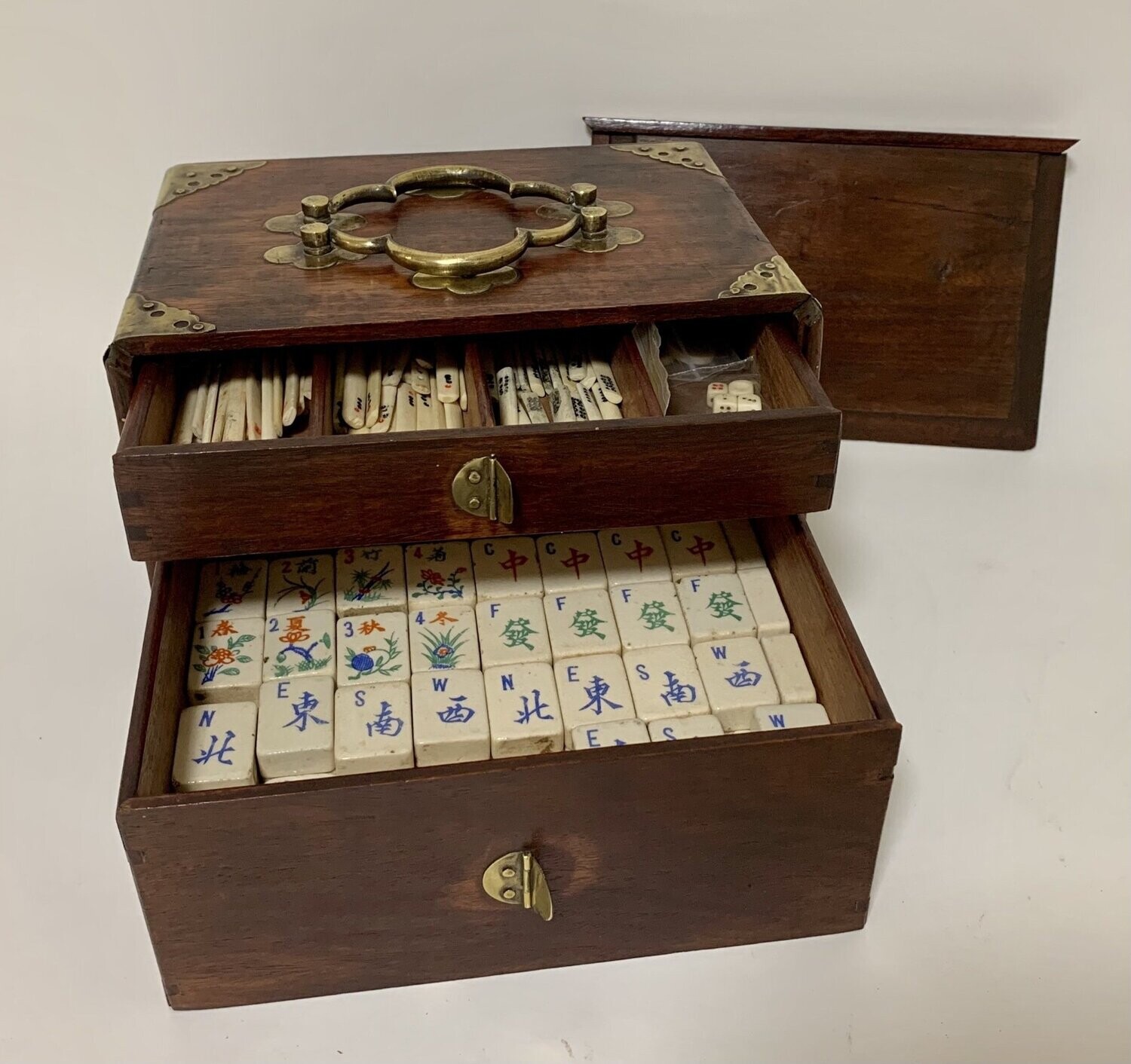 Unusual Antique Ceramic Mahjong Set