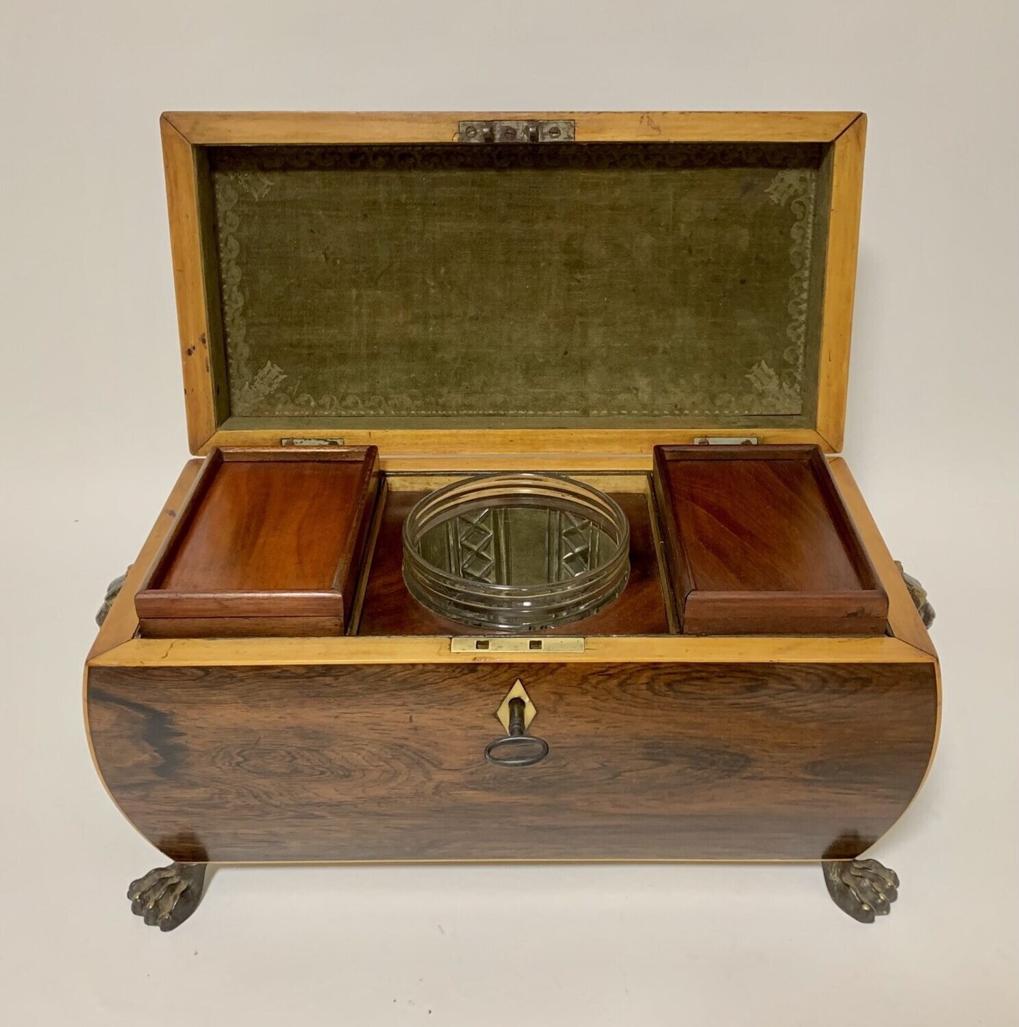 Regency Rosewood Bombe Tea Caddy