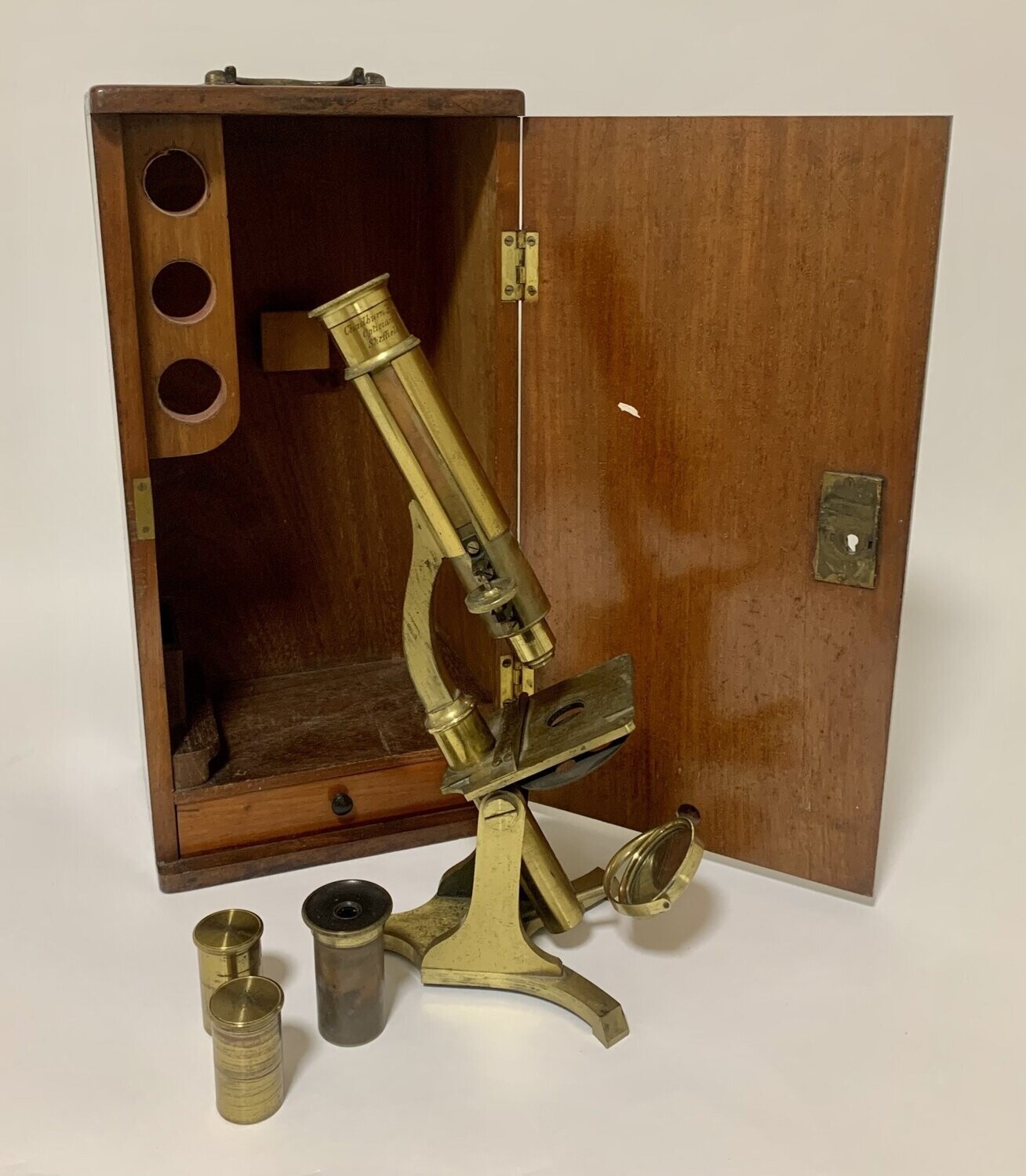 Victorian Brass Microscope by Chadburn Bros