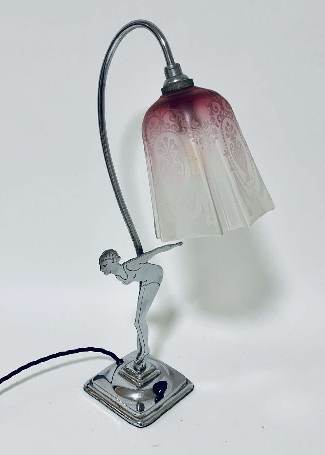 Art Deco Chrome Figural Table Lamp