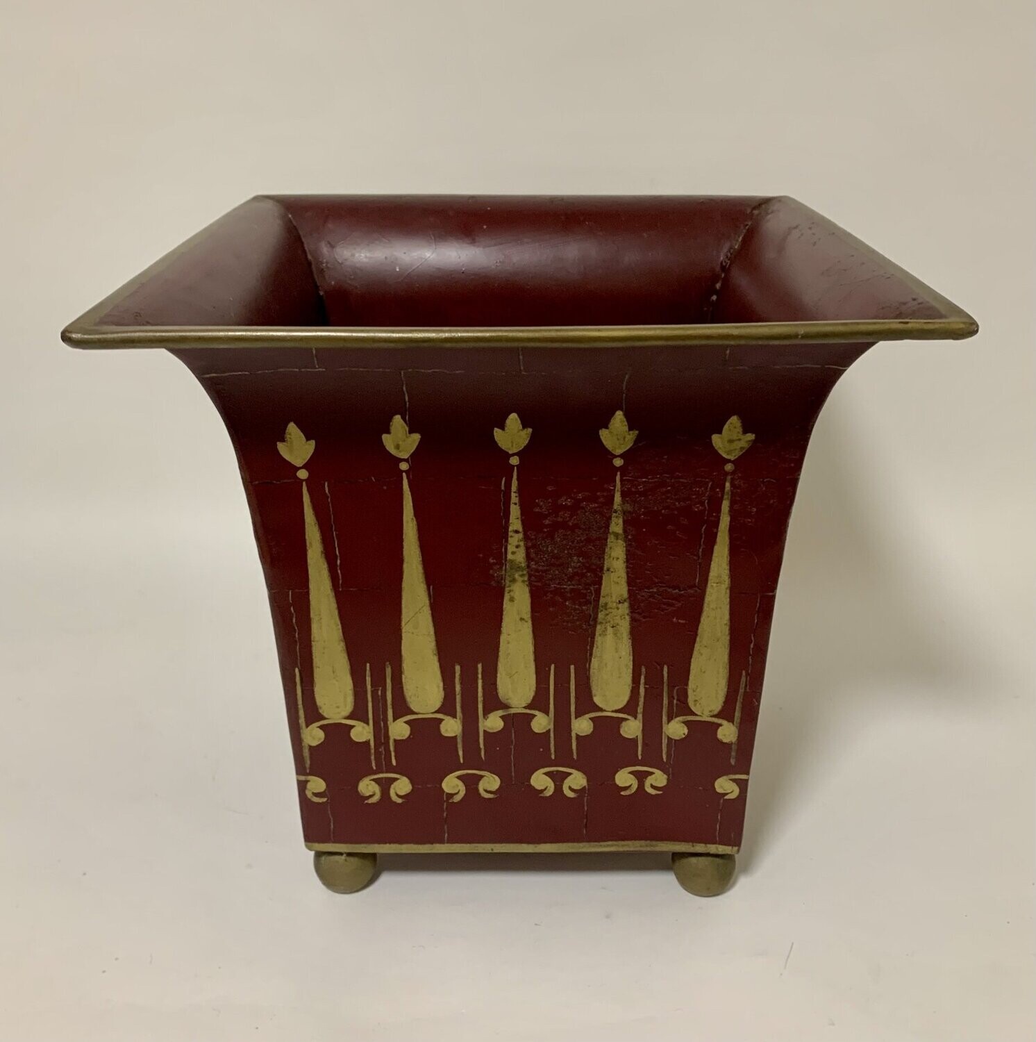 Antique Toleware Planter or Bin