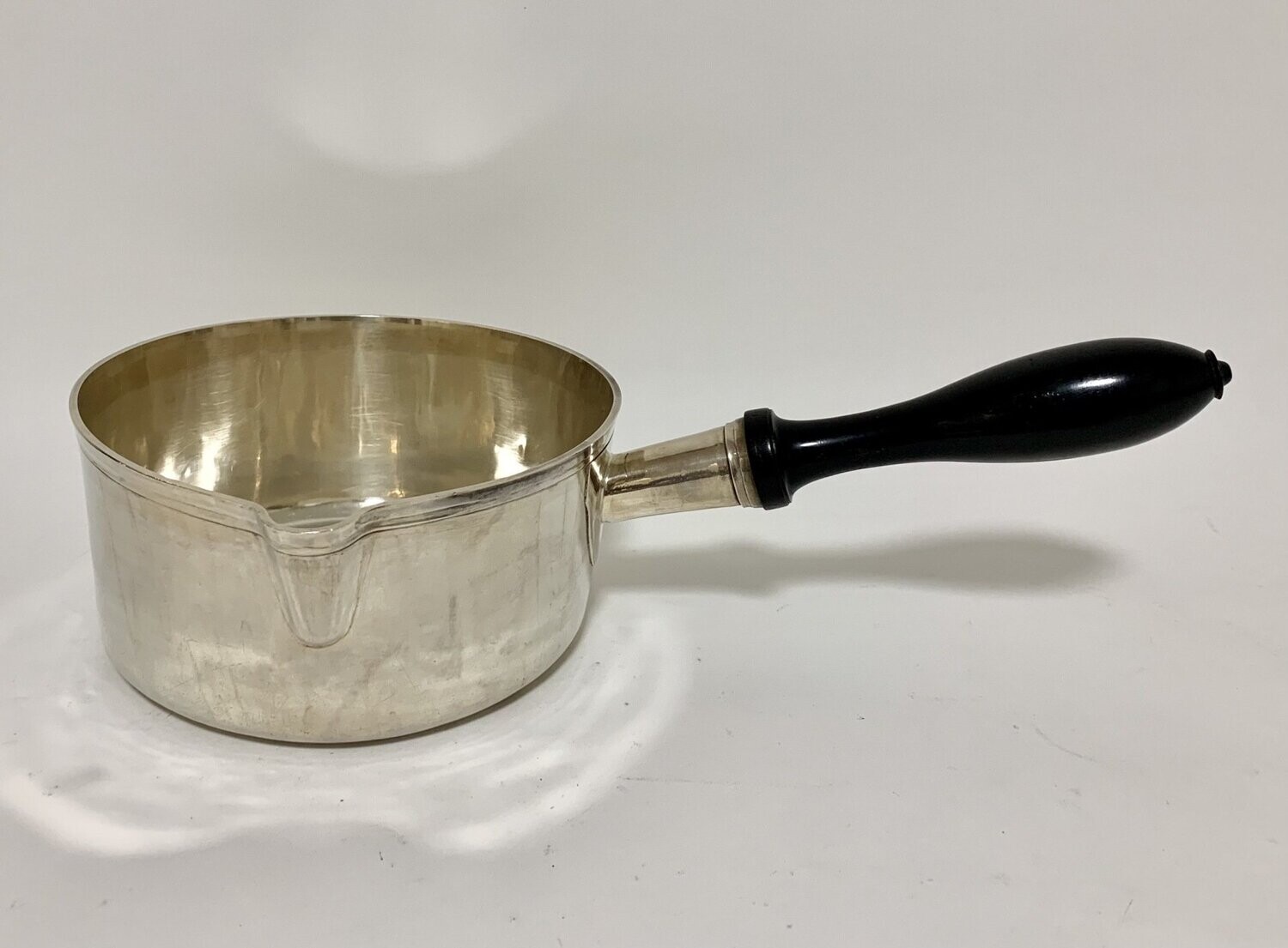 Large Antique French Solid Silver Brandy Pan