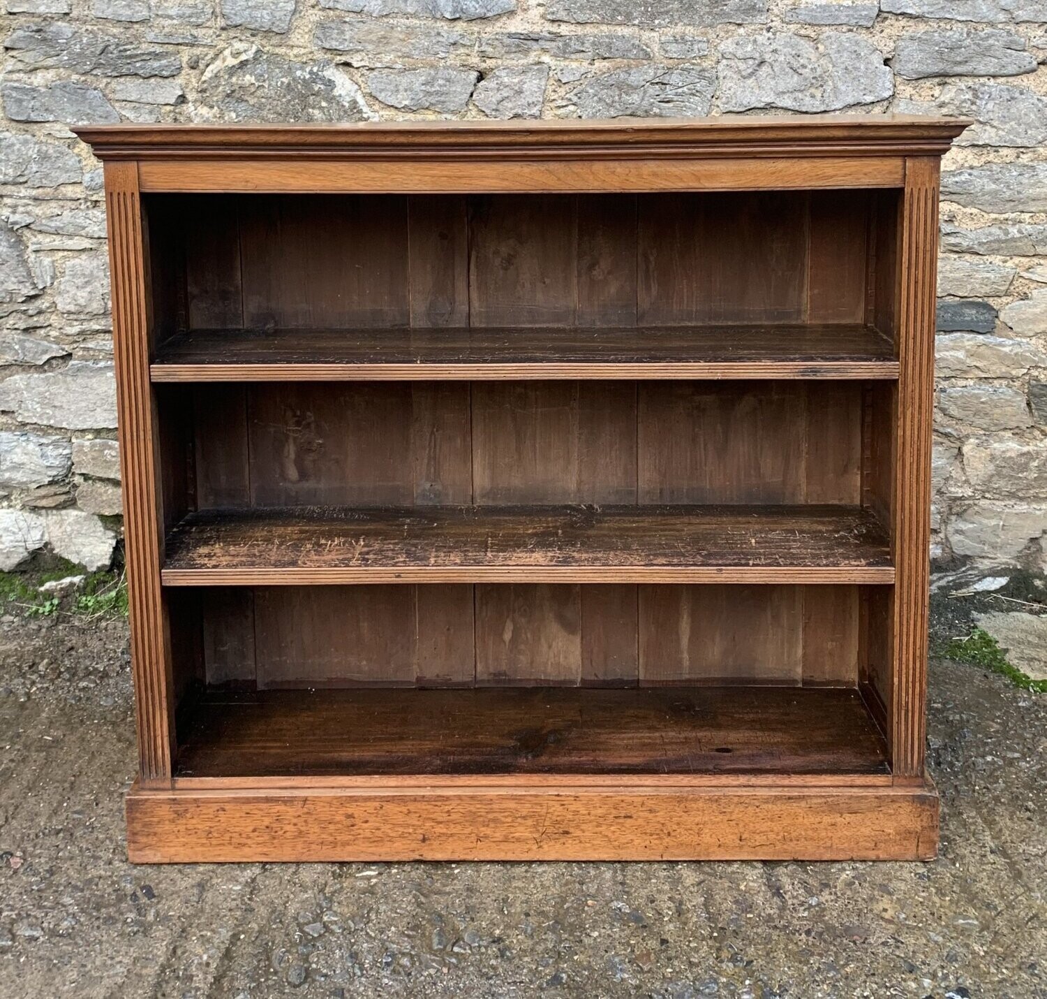 Antique Walnut Open Bookcase