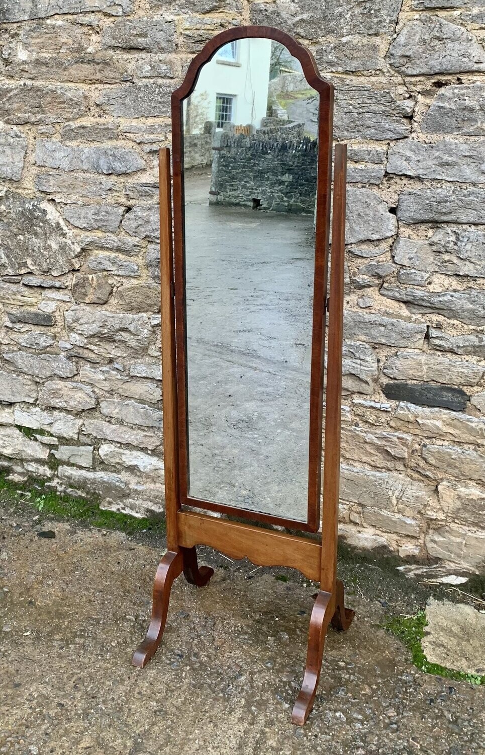 Antique Mahogany Framed Cheval Mirror